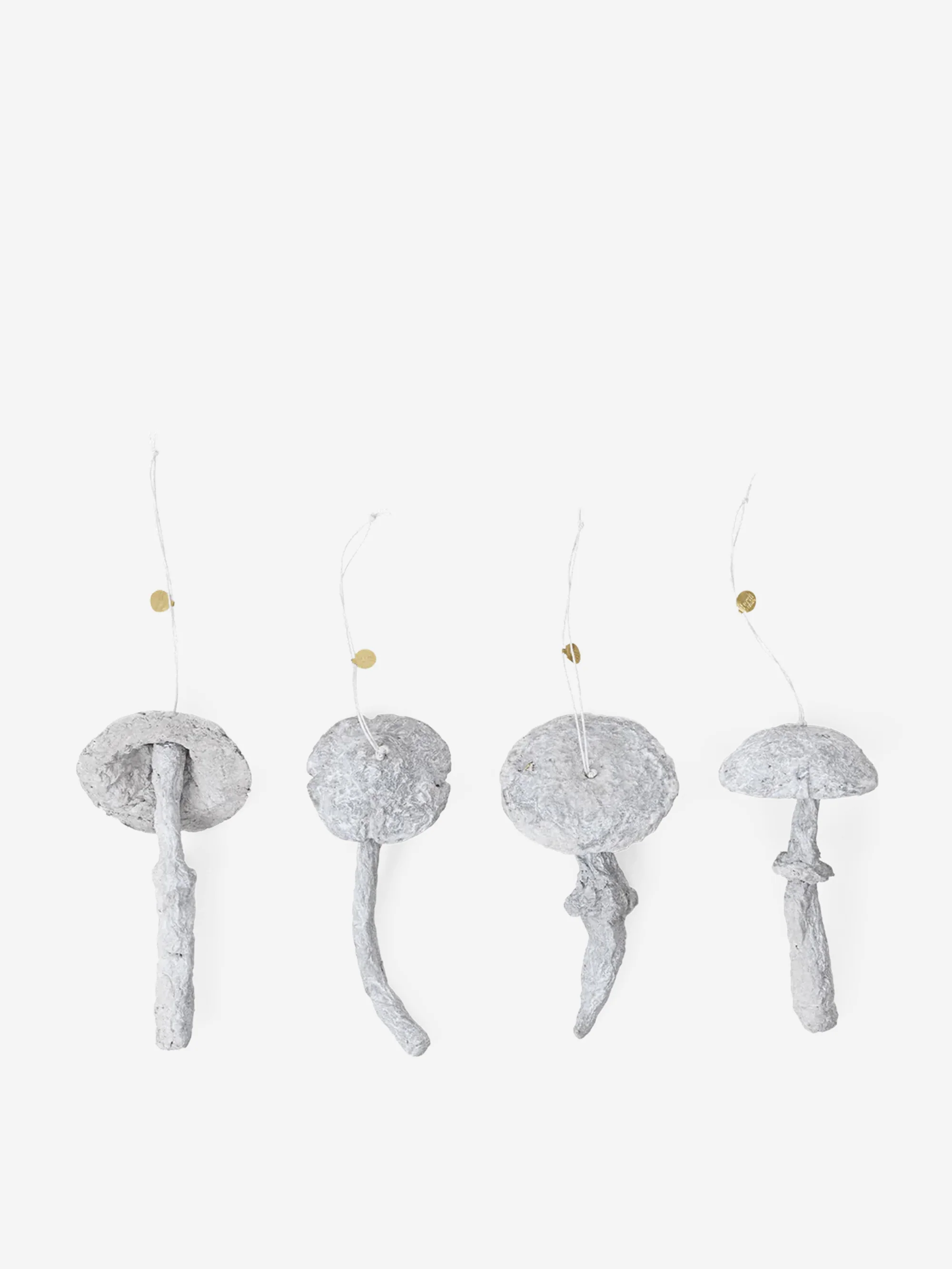 ferm LIVING Mushroom Ornaments Set of 4 - Faded White