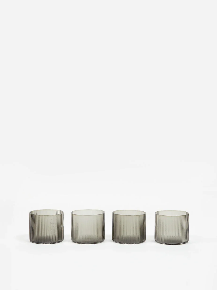 ferm LIVING Ripple Low Glasses - Smoke