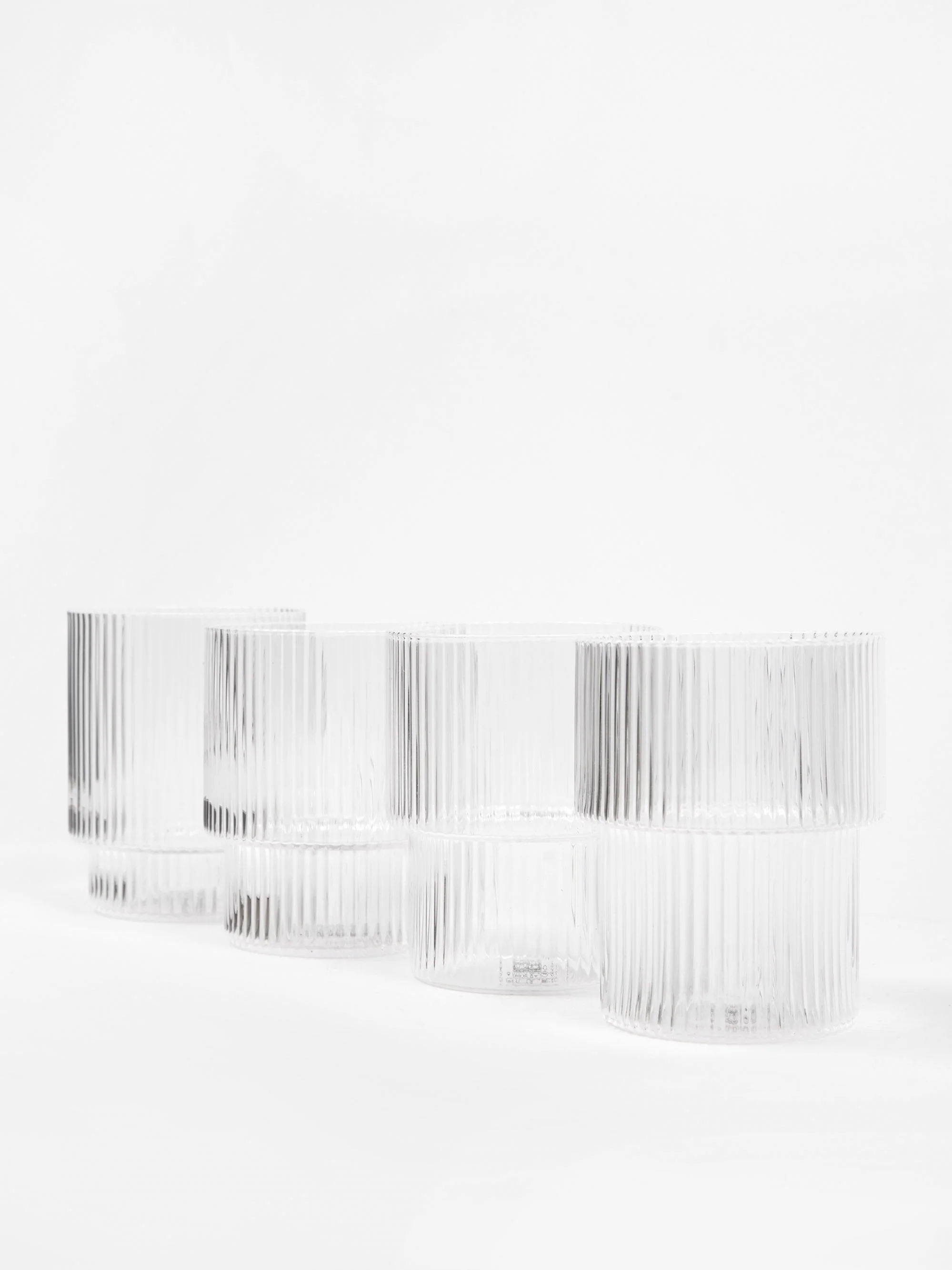 ferm LIVING Ripple Short Drink Glass - Set of 4 - Clear - Image 3