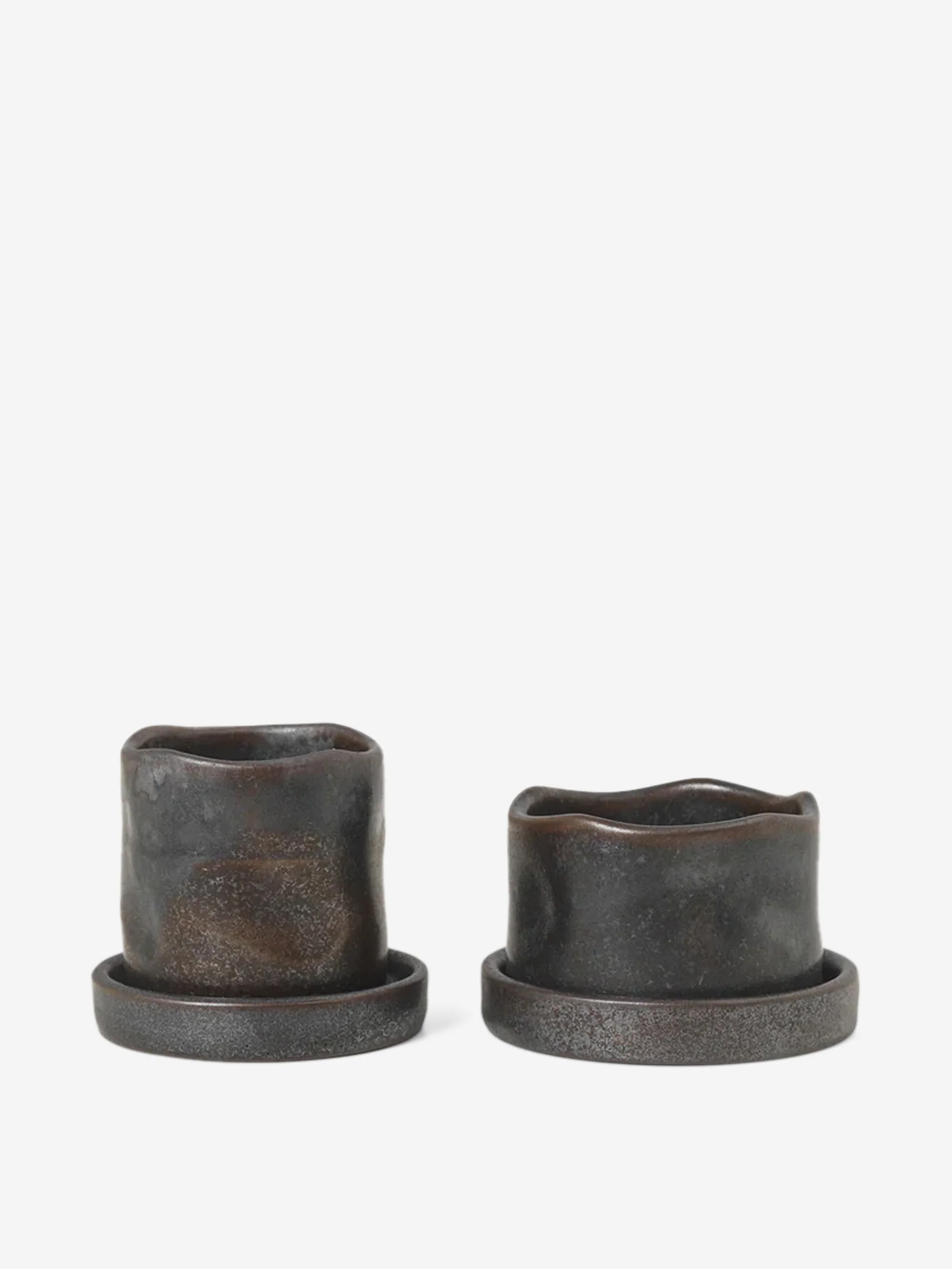 ferm LIVING Uneru Mini Pots Set of 2 - Black