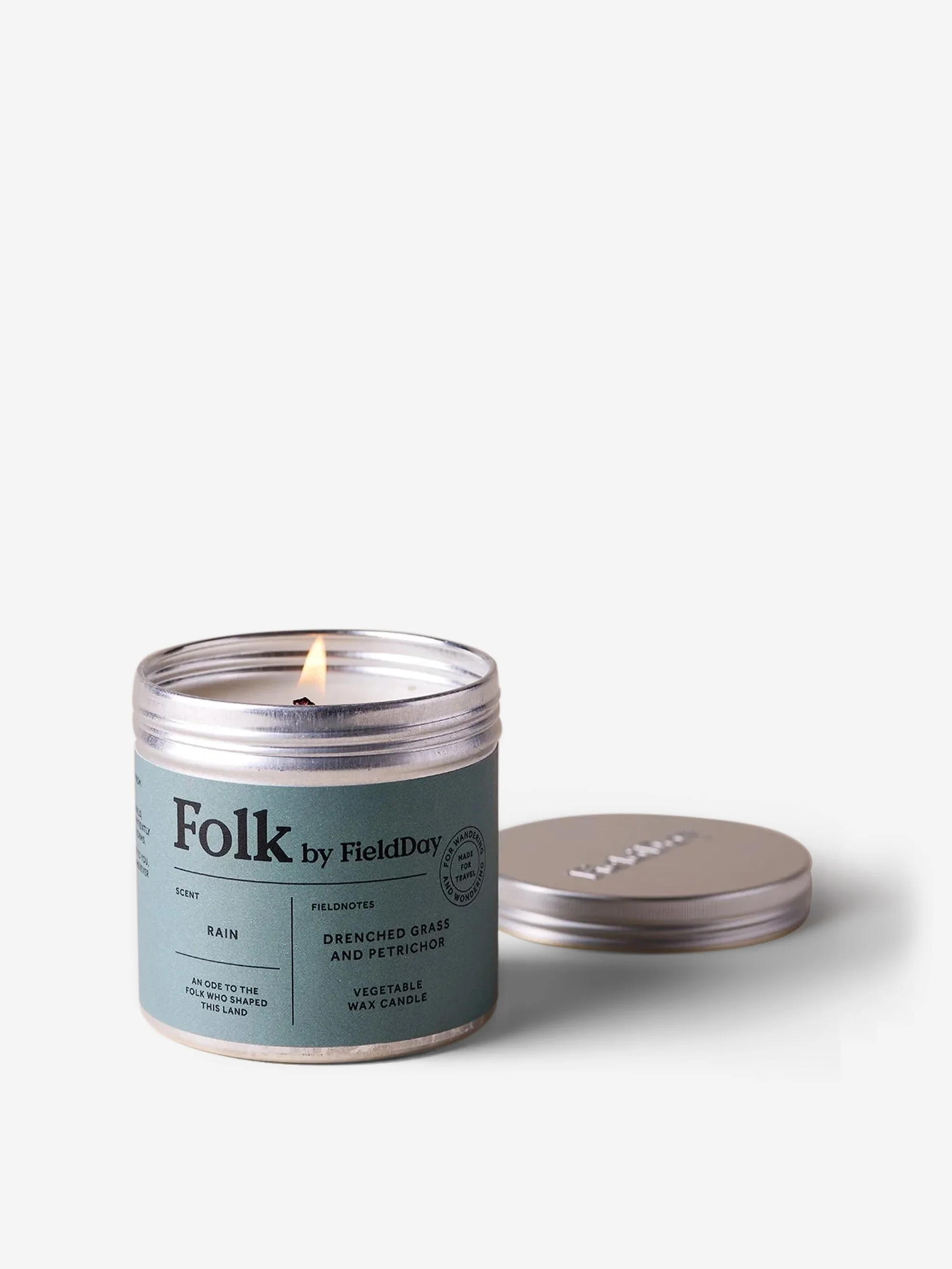 FieldDay Ireland Vegetable Wax Folk Tin Candle 270g - Rain - Image 2