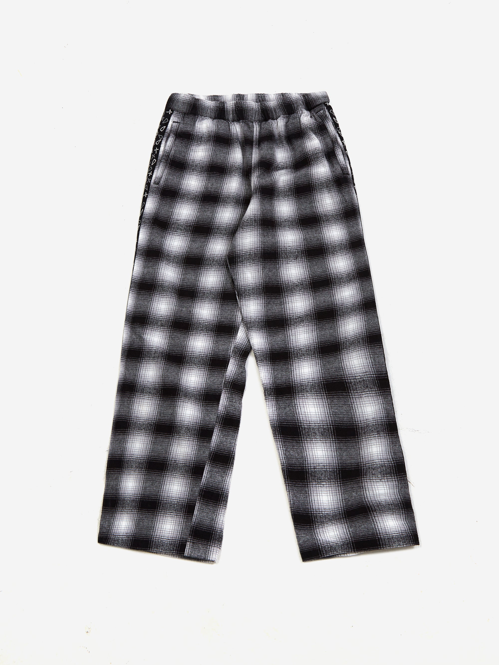 Flagstuff Flannel Embroidery Original Check Pants - Black