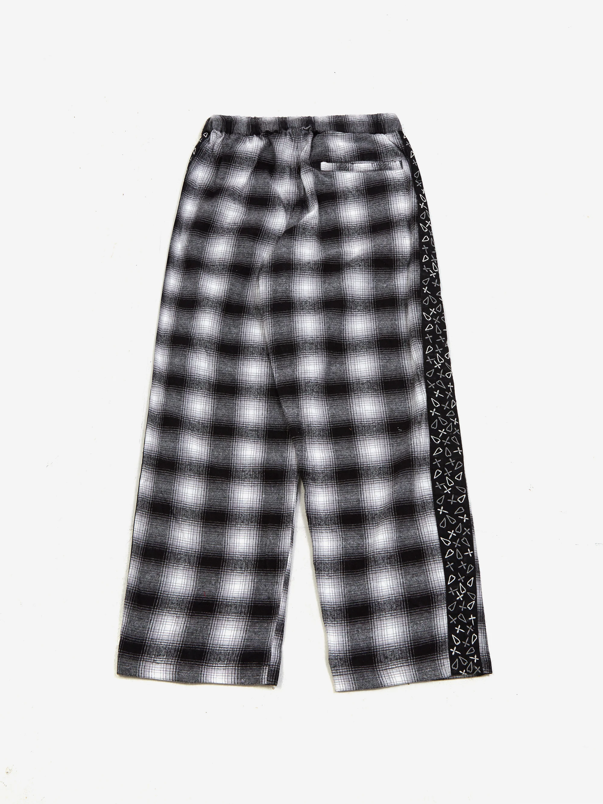 Flagstuff Flannel Embroidery Original Check Pants - Black - Image 4