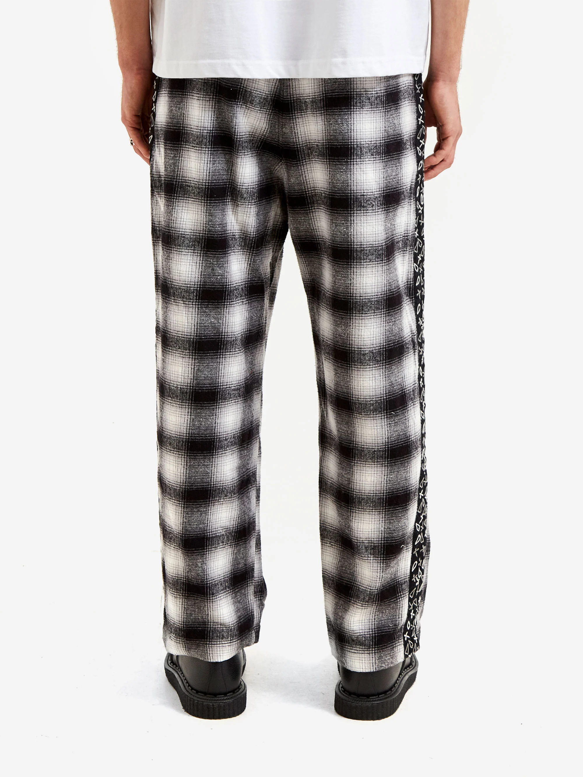 Flagstuff Flannel Embroidery Original Check Pants - Black - Image 6