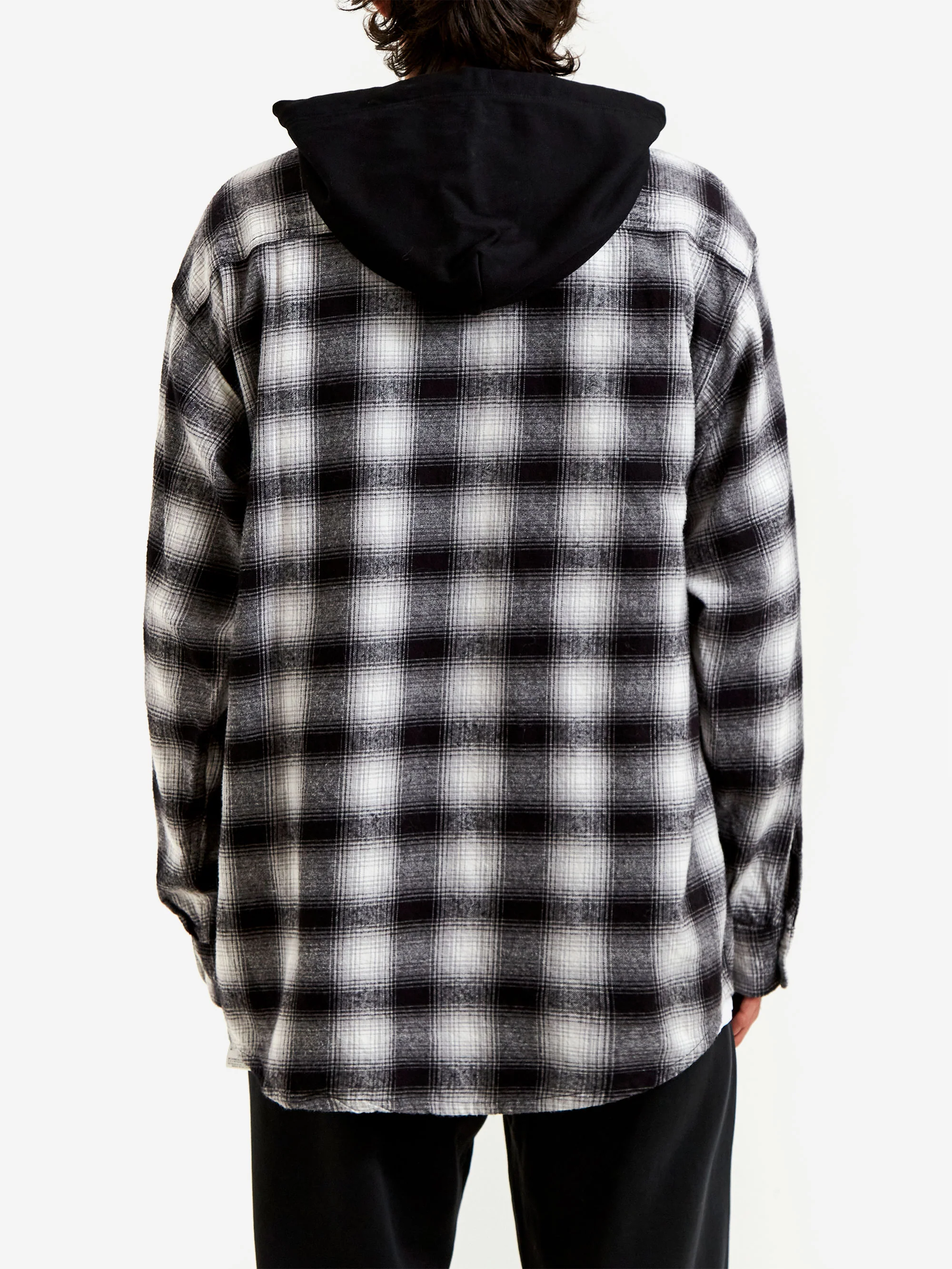 Flagstuff Flannel Hooded Shirts - Black - Image 6