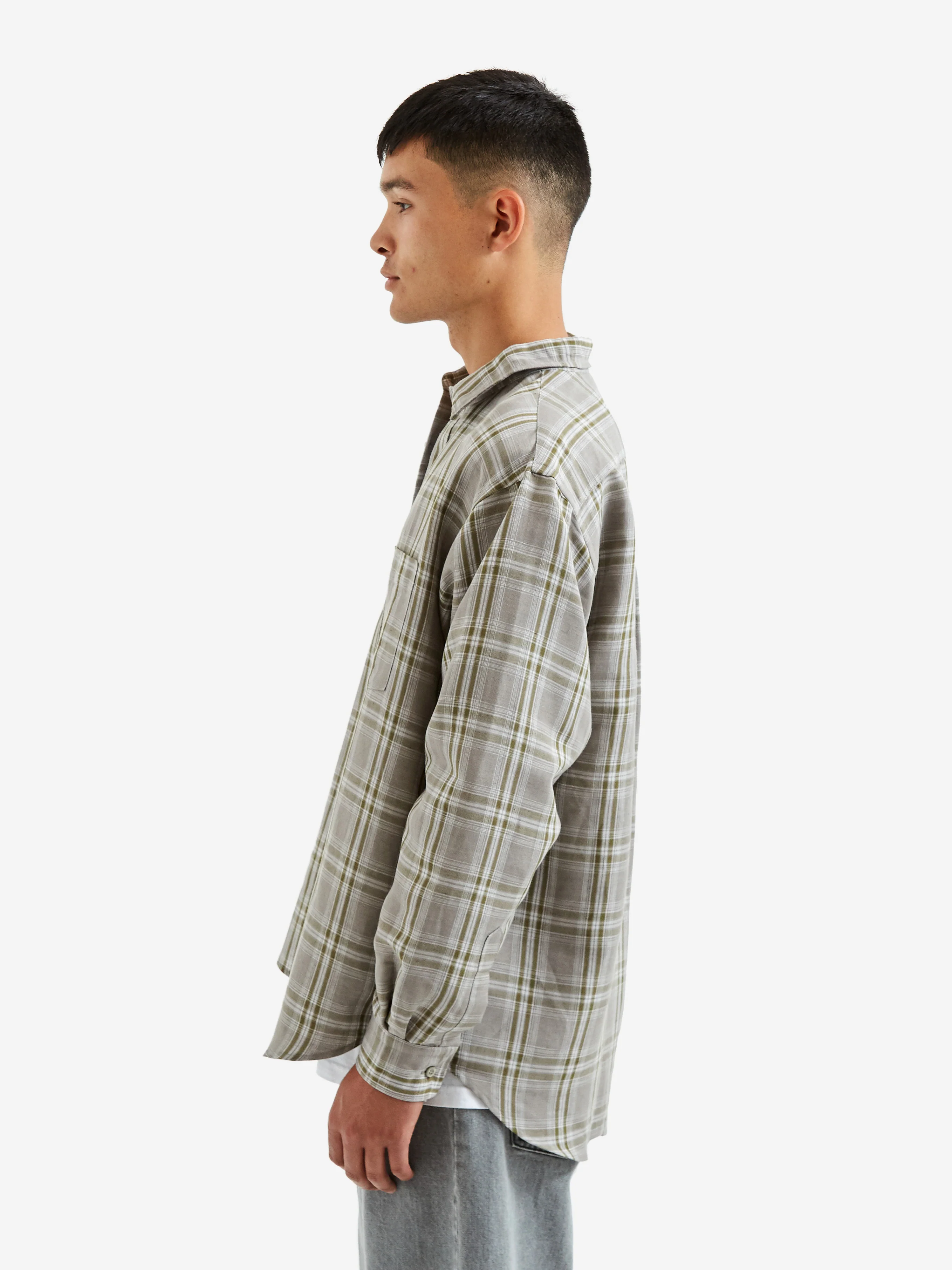 Flagstuff Original Check Longsleeve Shirt - Grey - Image 7