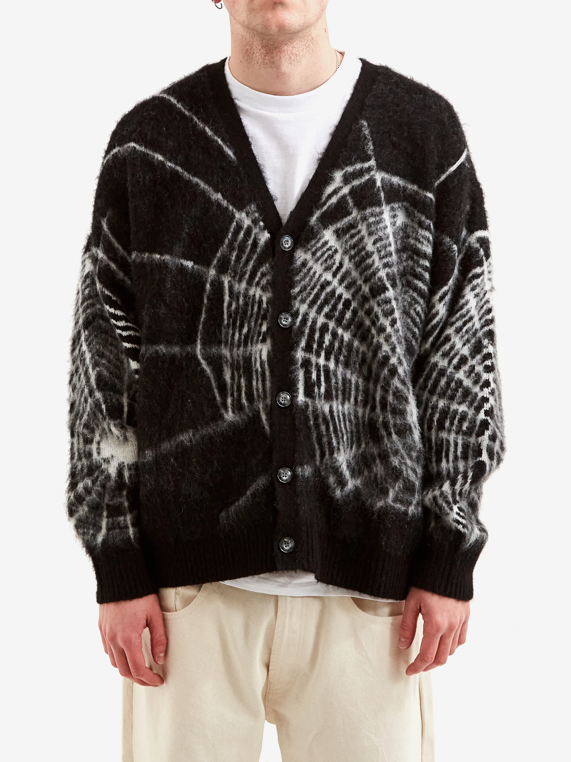 Flagstuff Spider Web Mohair Cardigan - Black - Image 2