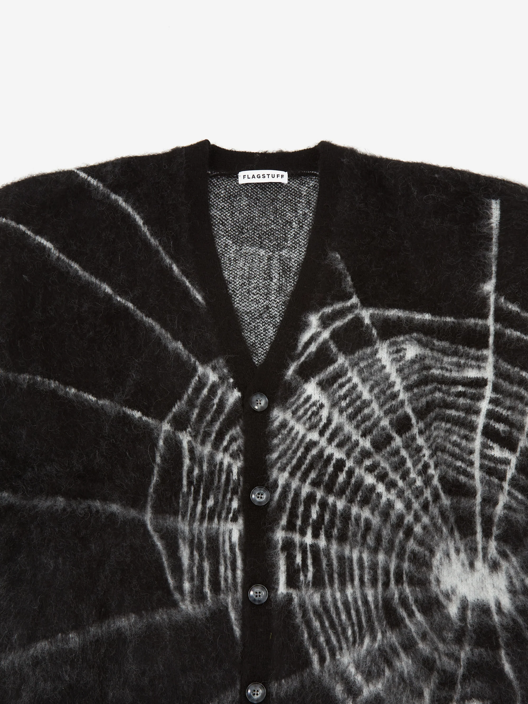 Flagstuff Spider Web Mohair Cardigan - Black - Image 3
