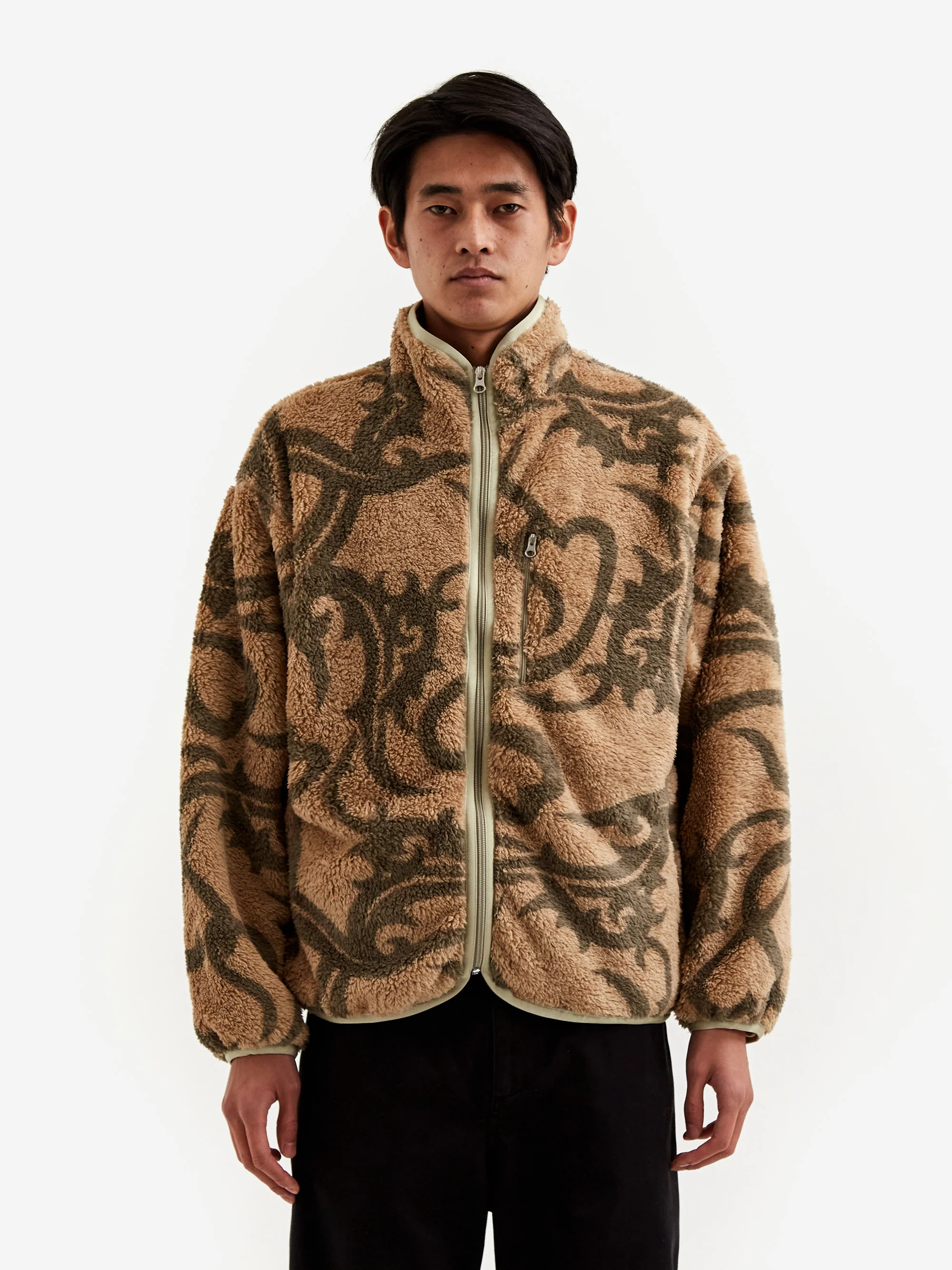 Flagstuff Tribal Camo Fleece Jacket - Beige - Image 2