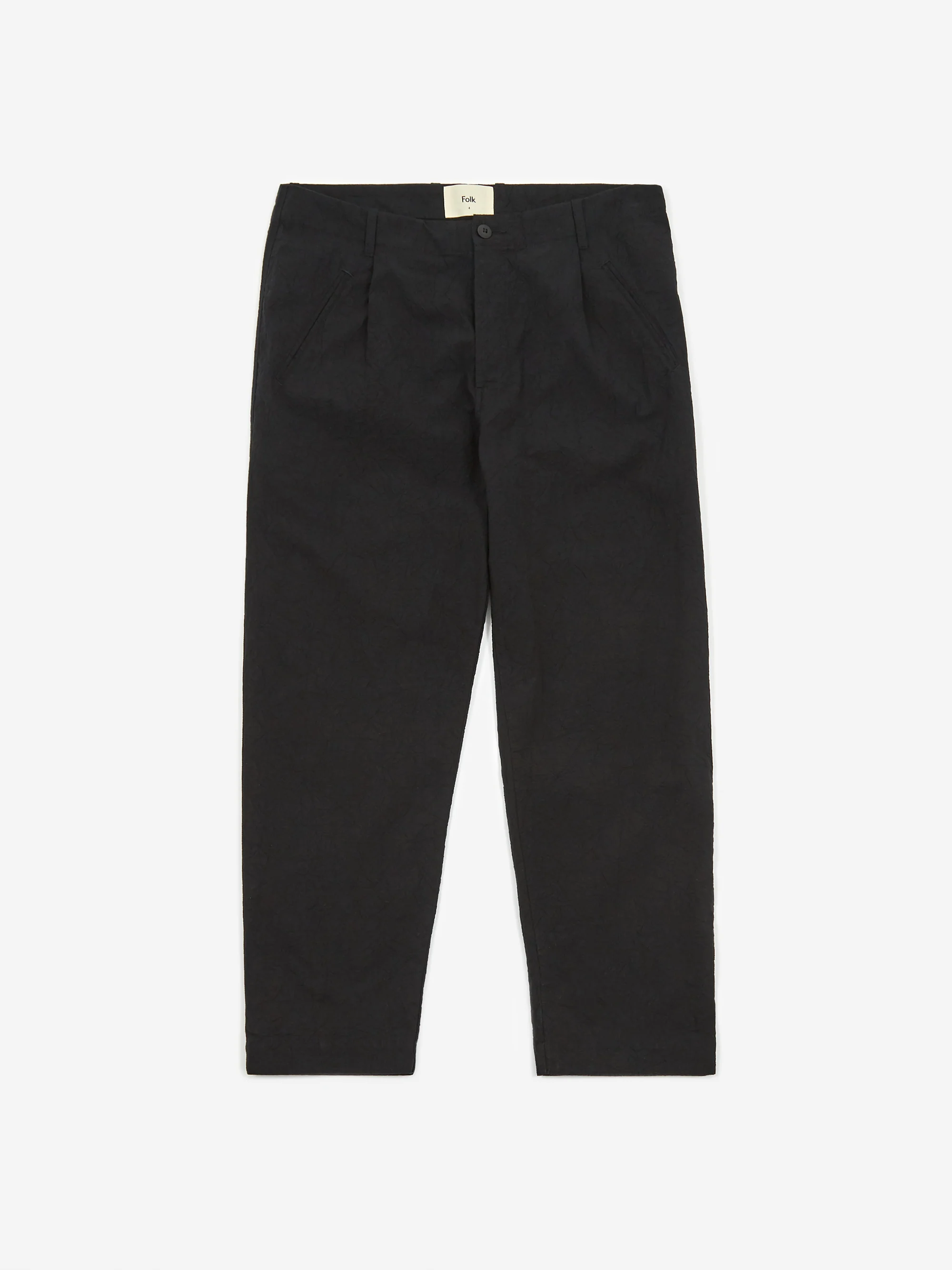 Folk Assembly Pant - Black Crinkle - Image 2