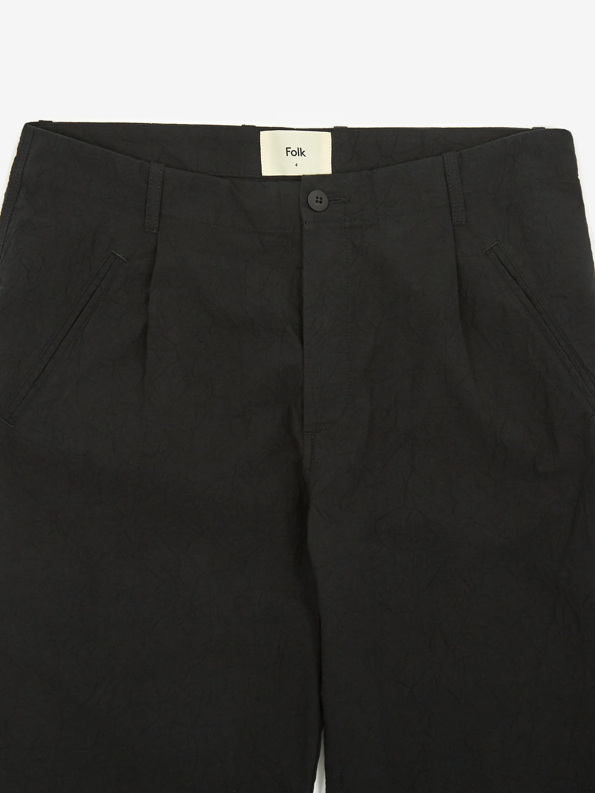 Folk Assembly Pant - Black Crinkle - Image 3
