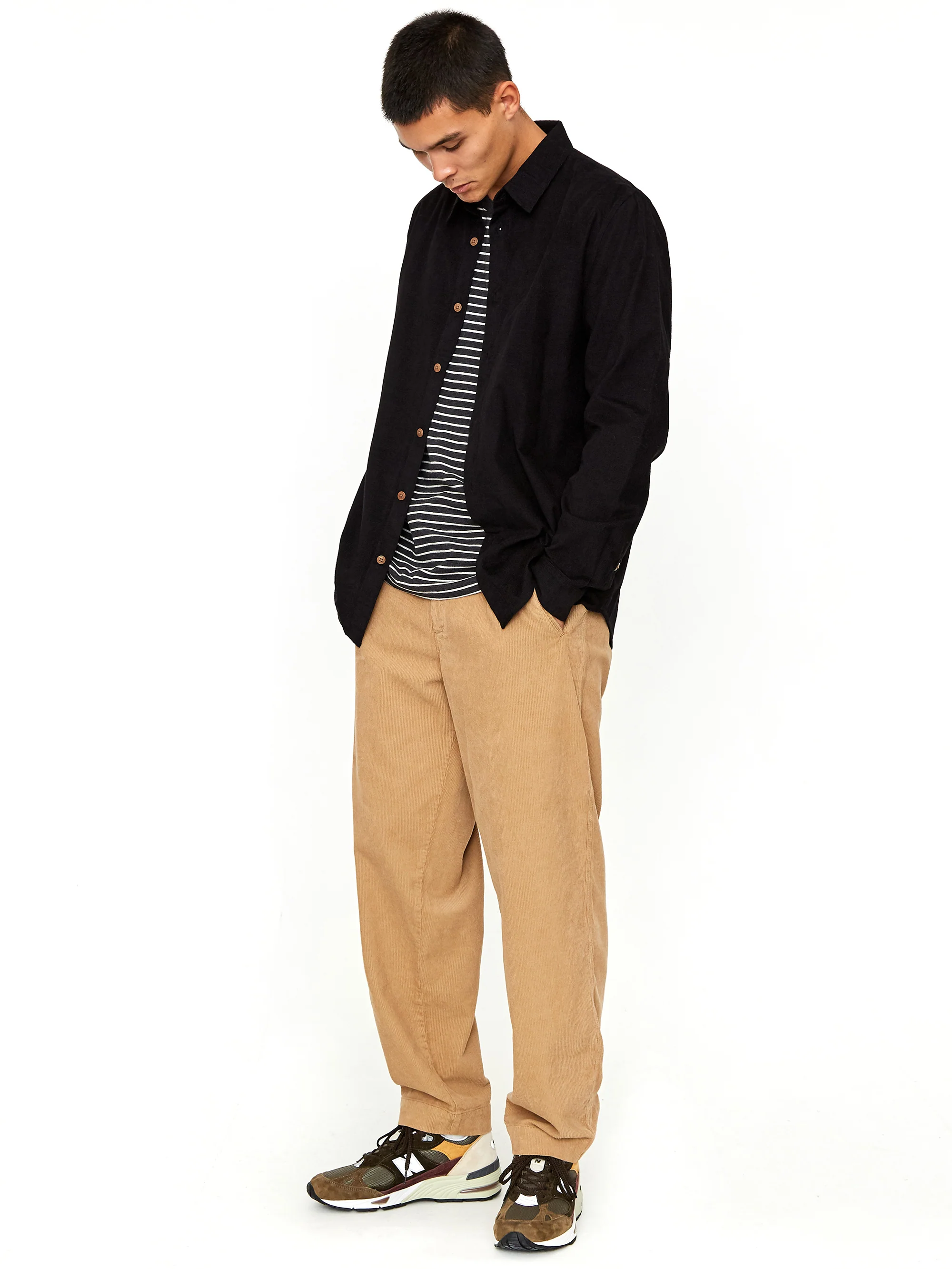 Folk Baby Cord Longsleeve Shirt - Black Micro Check - Image 6