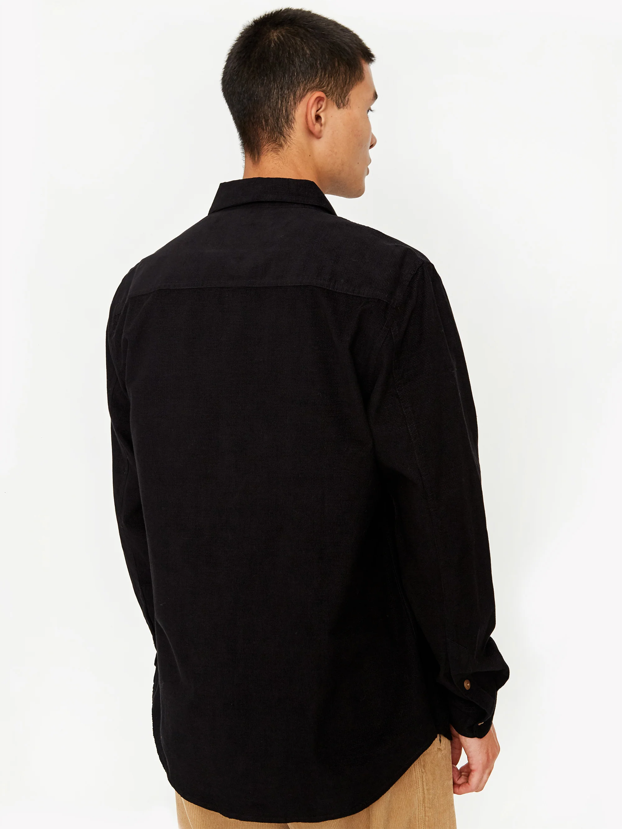 Folk Baby Cord Longsleeve Shirt - Black Micro Check - Image 9