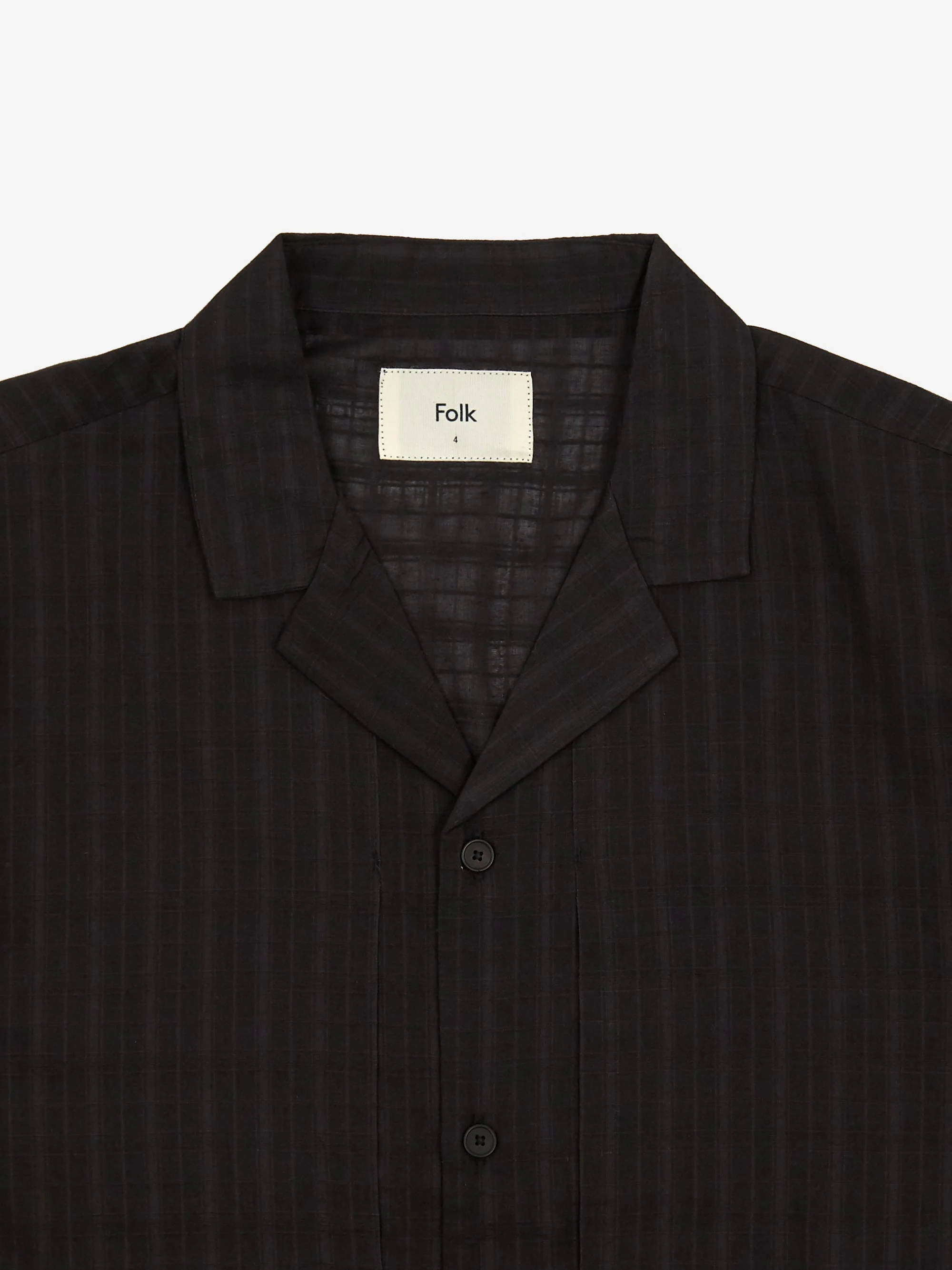 Folk Junction Shortsleeve Shirt - Varied Windowpane Black - Image 3