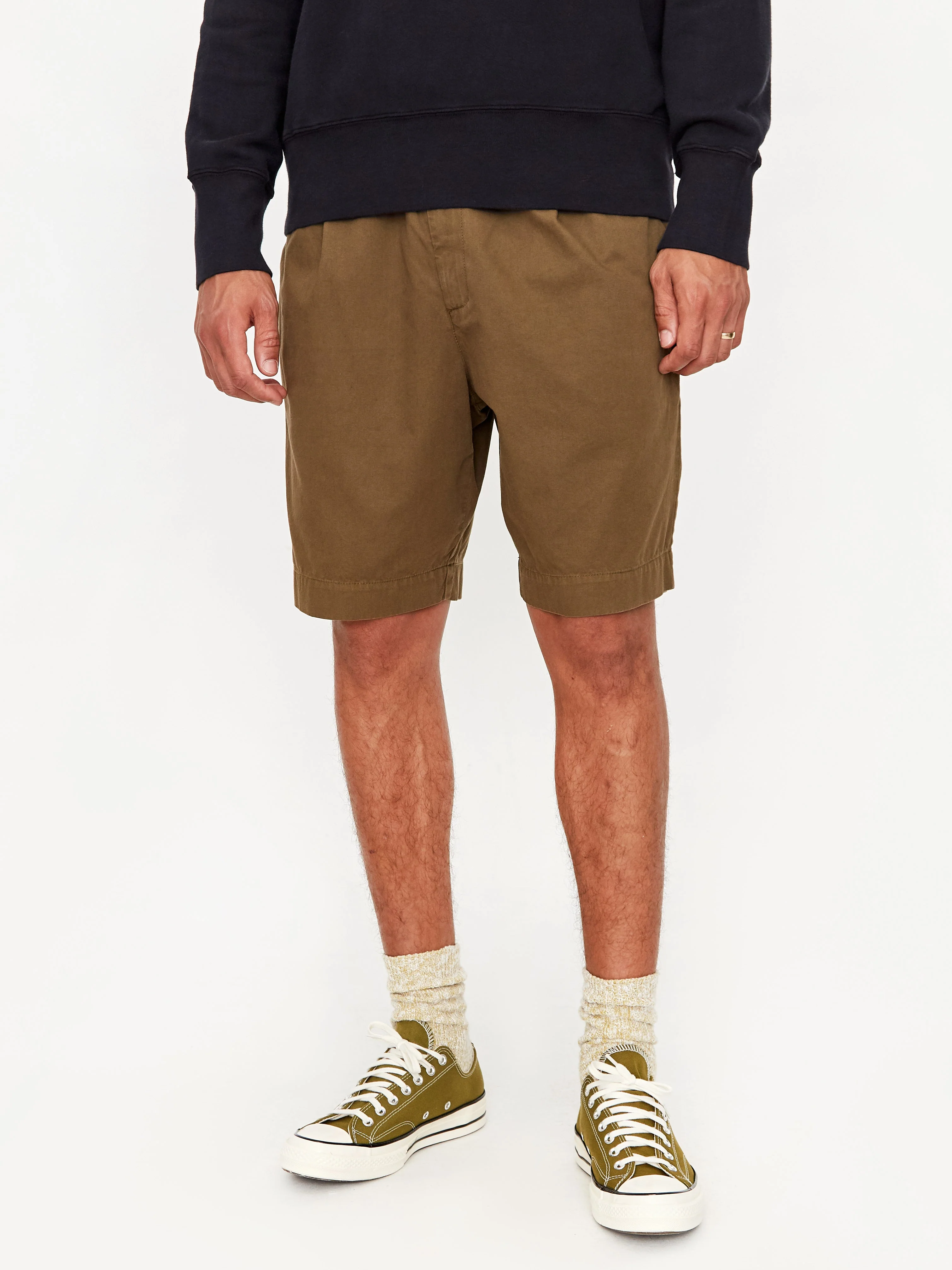 Folk Loom Short - Military Green - Image 6