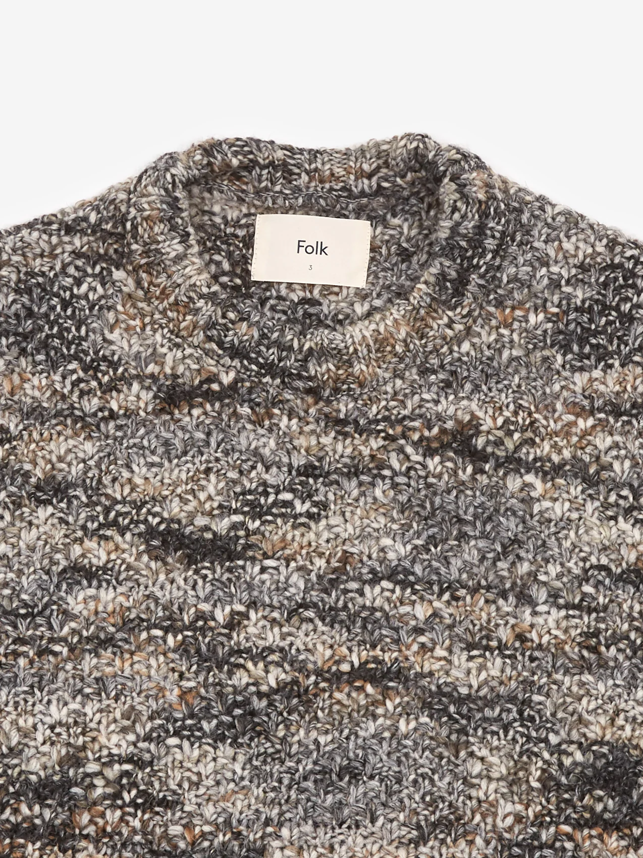 Folk Mixed Yarn Crew - Slate Olive Mix - Image 2