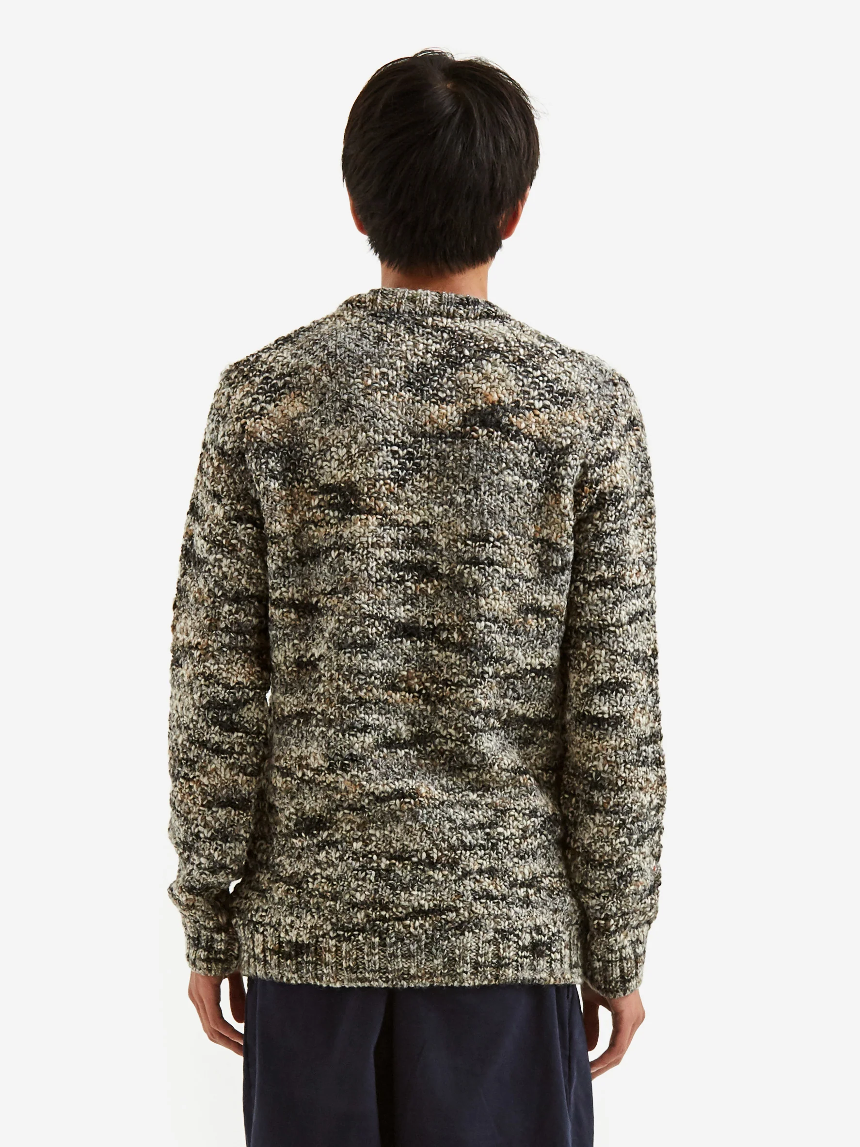 Folk Mixed Yarn Crew - Slate Olive Mix - Image 7
