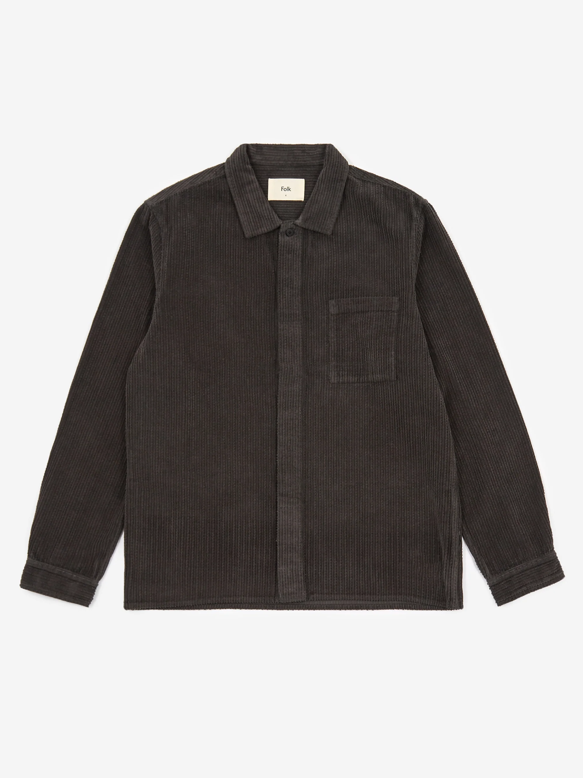 Folk Patch Longsleeve Shirt - Slate Heavy Cord - Image 2
