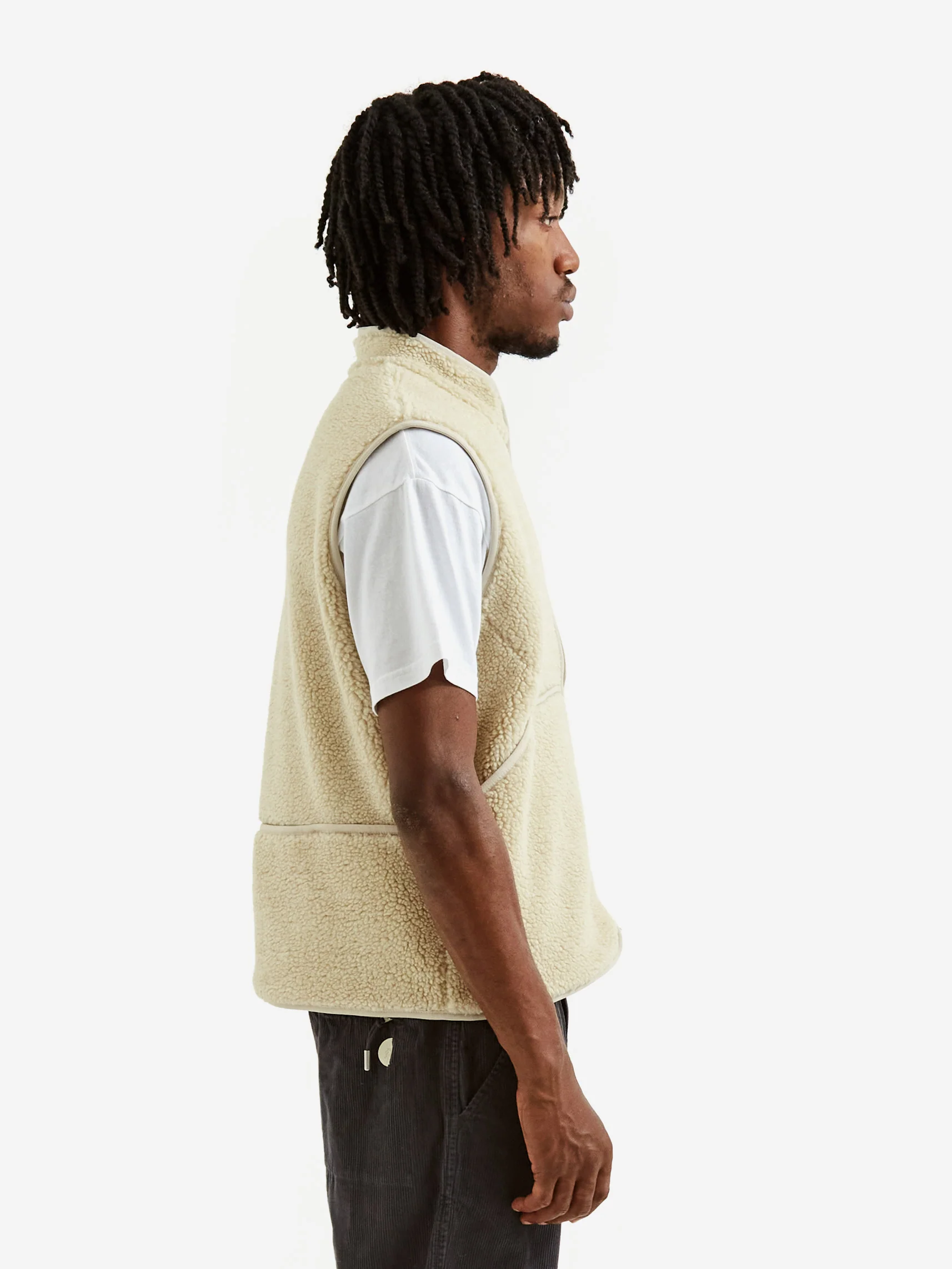 Folk Puzzle Fleece Gilet - Natural - Image 8