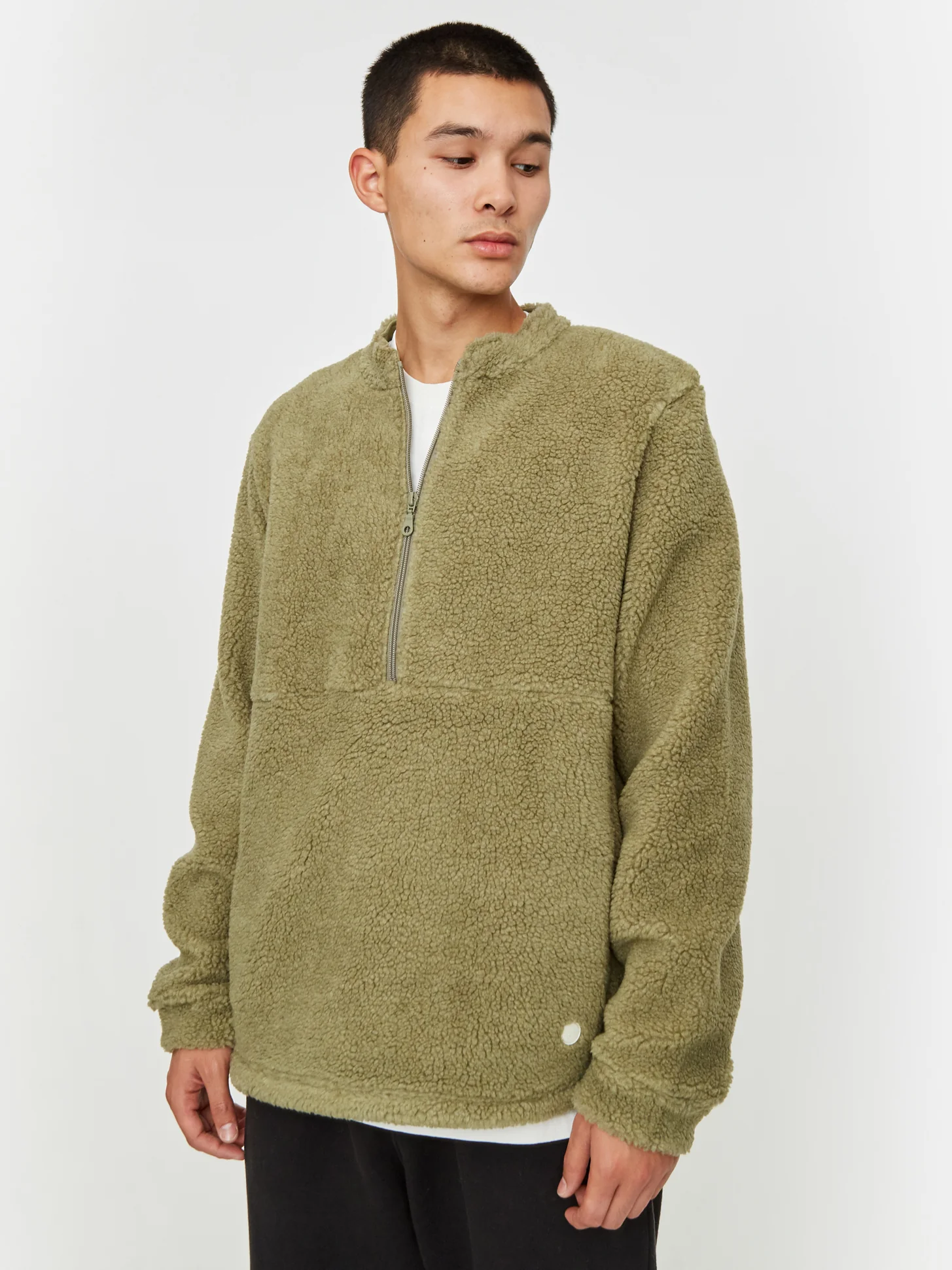 Folk Puzzle Zip Fleece Jacket - Mineral Green - Image 6