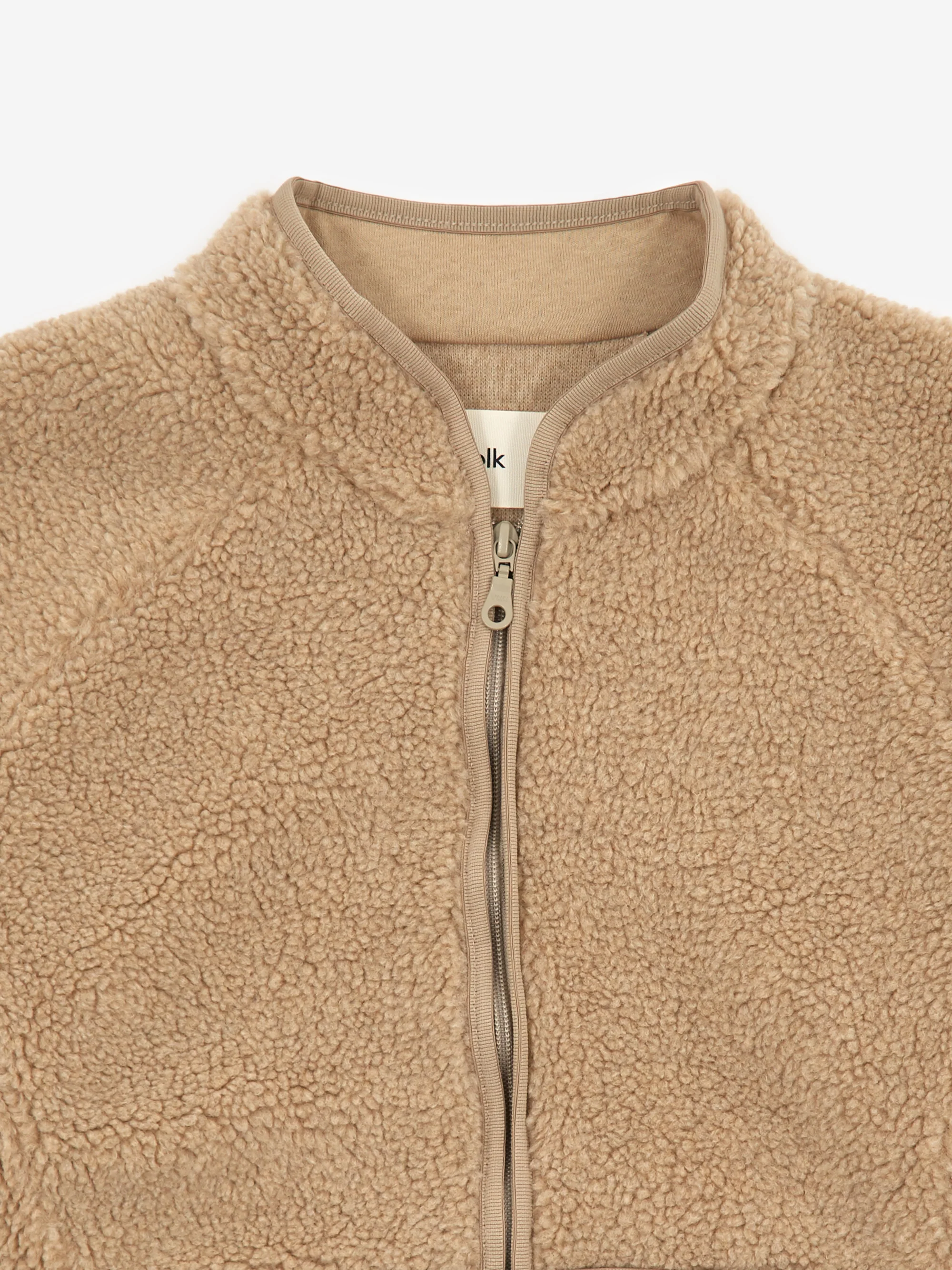 Folk Puzzle Zip Fleece Jacket - Oat - Image 3