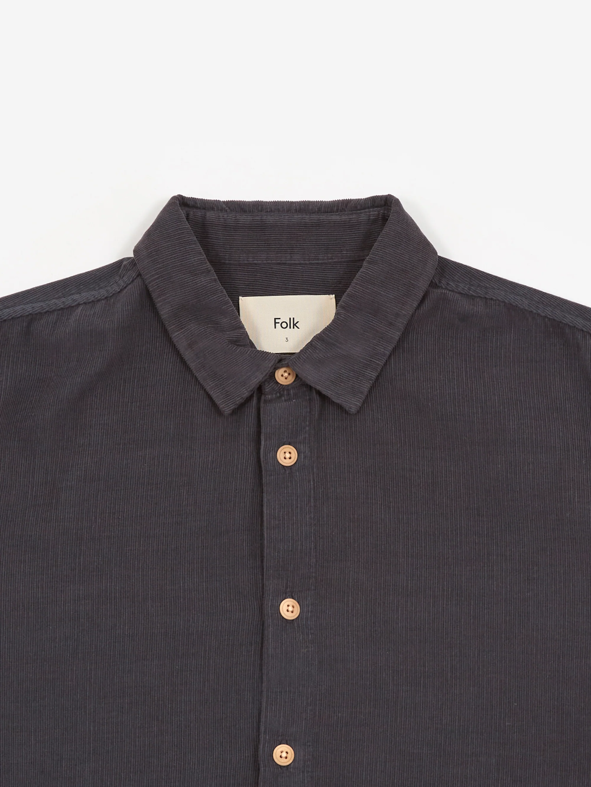 Folk Relaxed Babycord Shirt - Blue Slate Cord - Image 2
