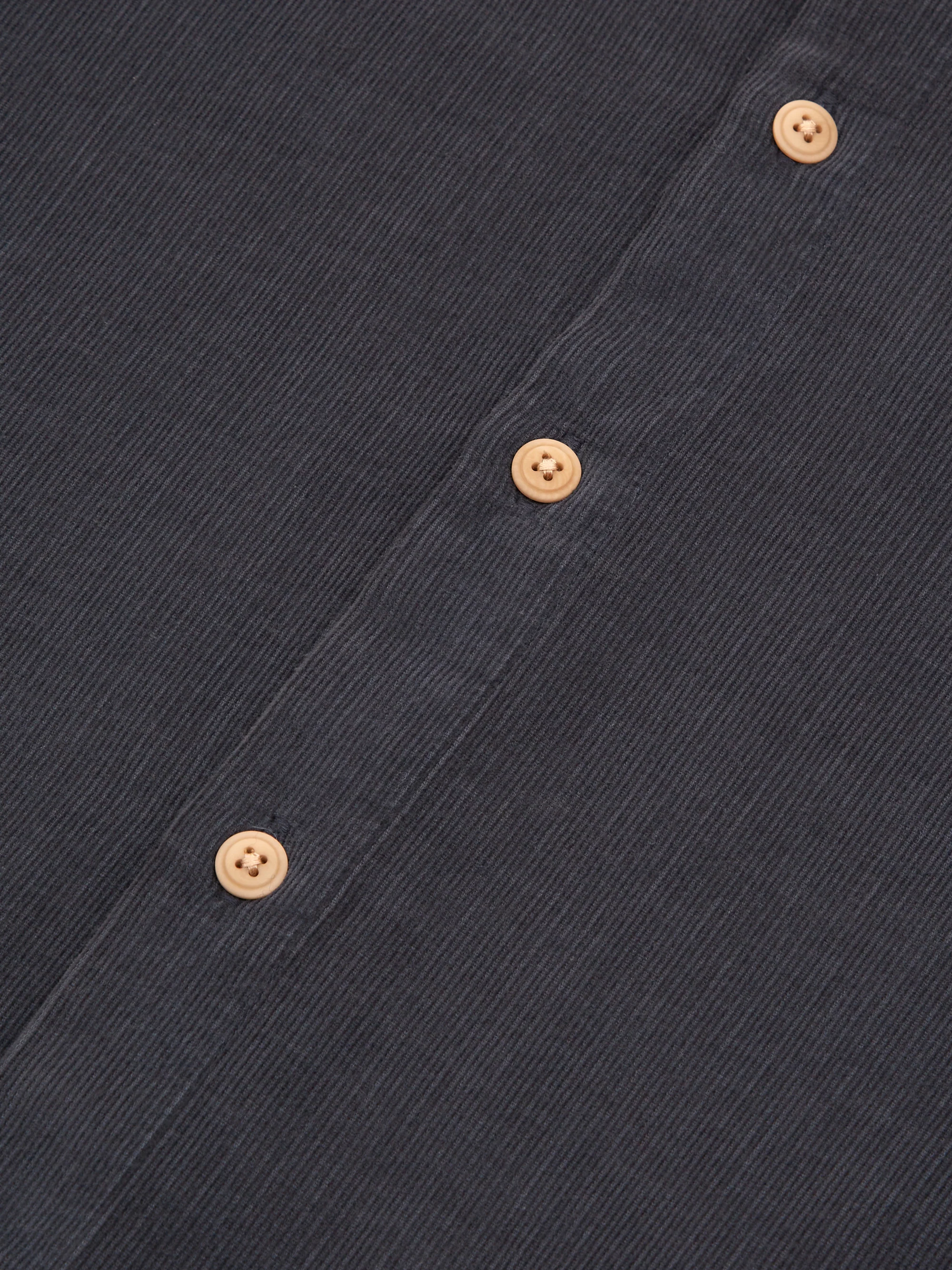 Folk Relaxed Babycord Shirt - Blue Slate Cord - Image 4