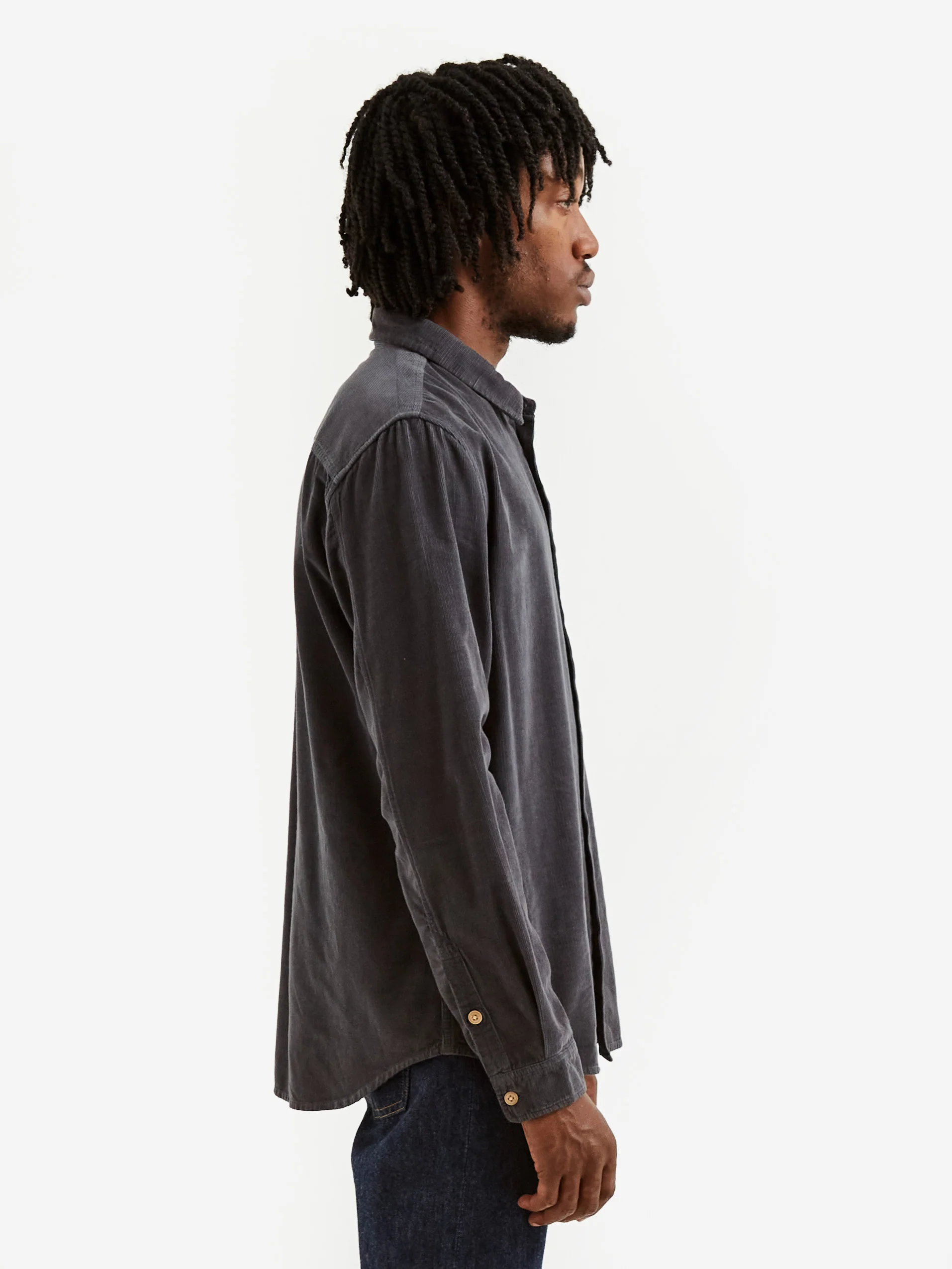 Folk Relaxed Babycord Shirt - Blue Slate Cord - Image 8