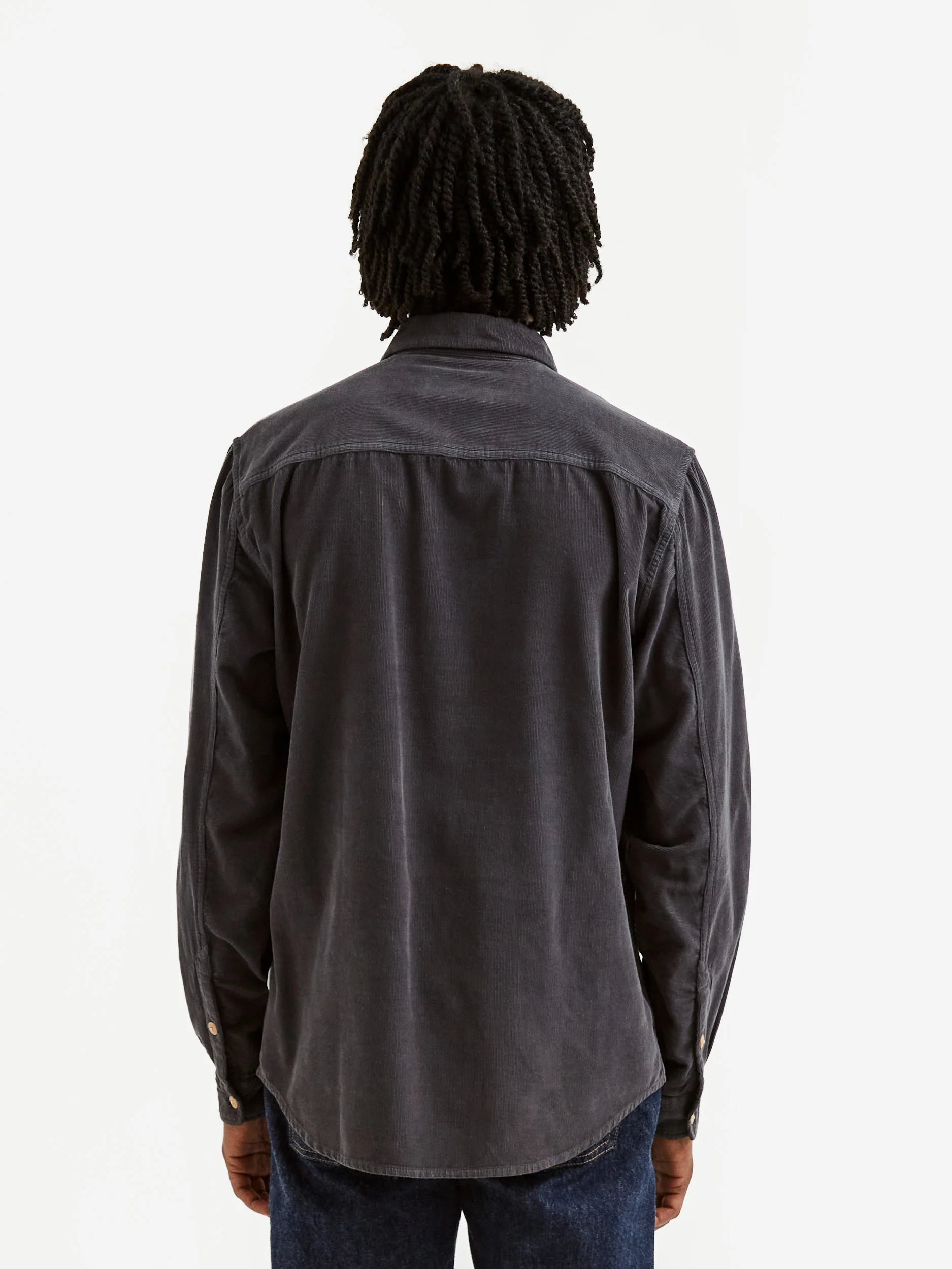 Folk Relaxed Babycord Shirt - Blue Slate Cord - Image 9