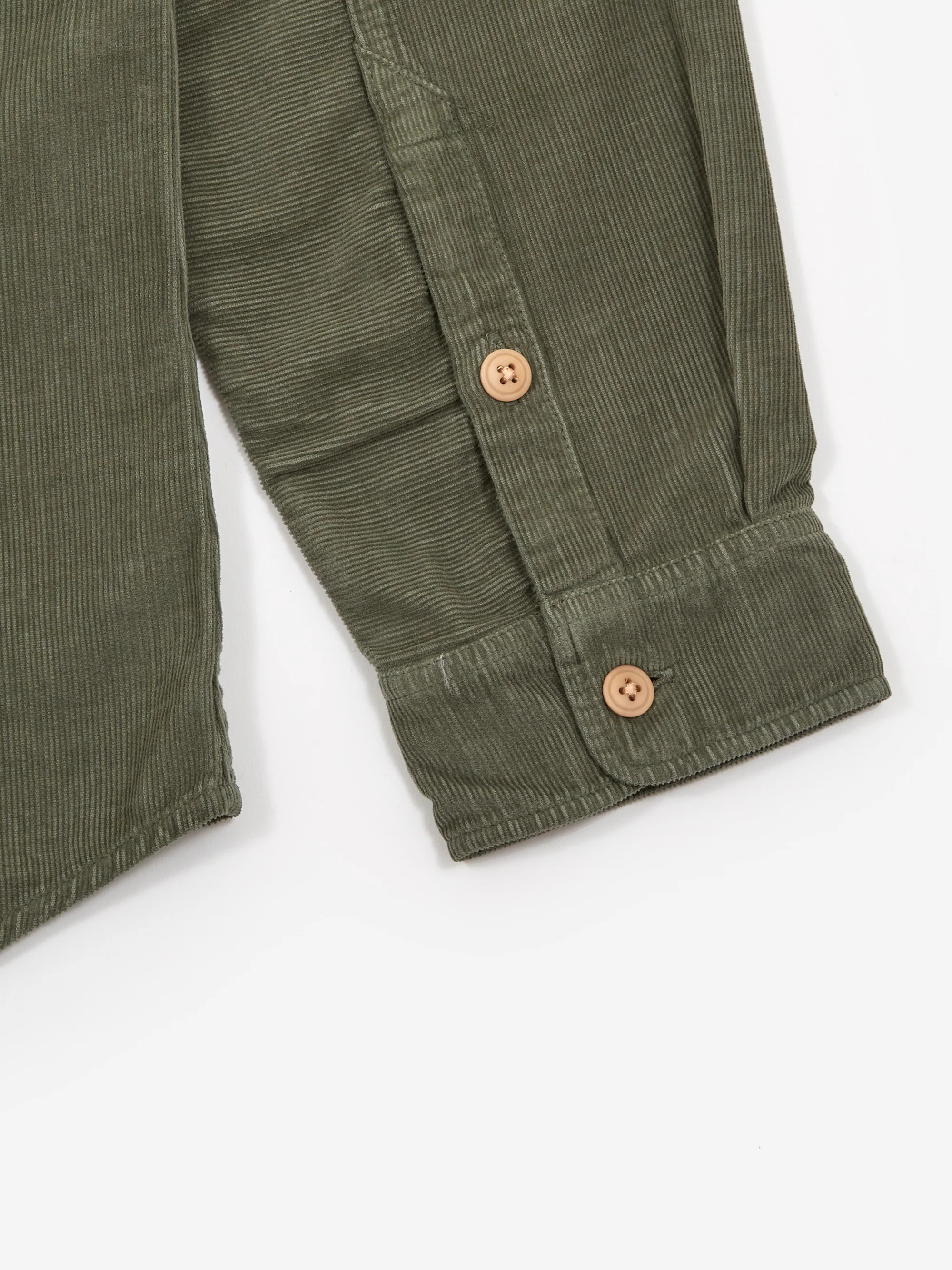 Folk Relaxed Babycord Shirt - Olive Baby Cord - Image 5