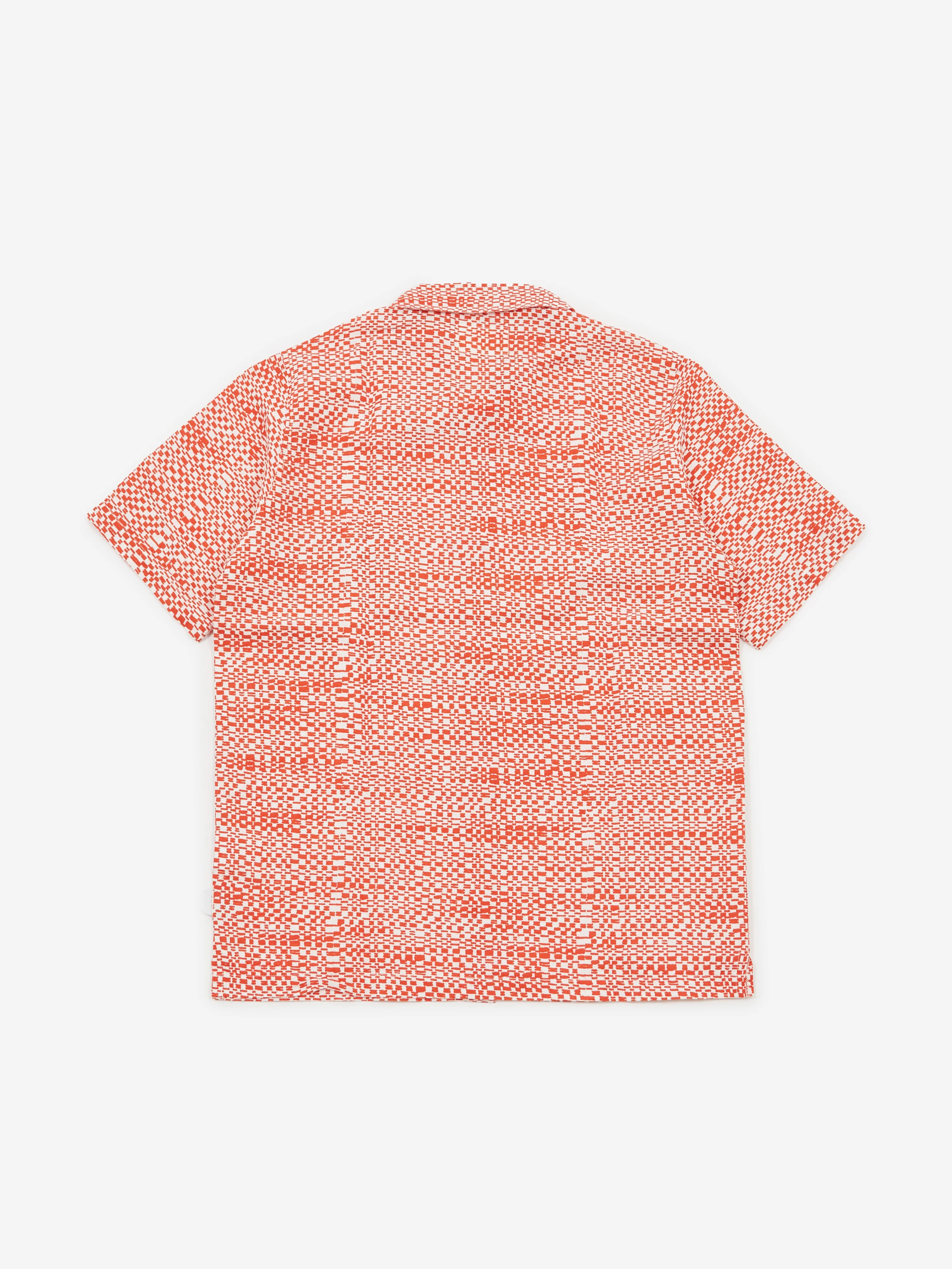 Folk Shortsleeve Seoul Shirt - Warp Print Red - Image 3