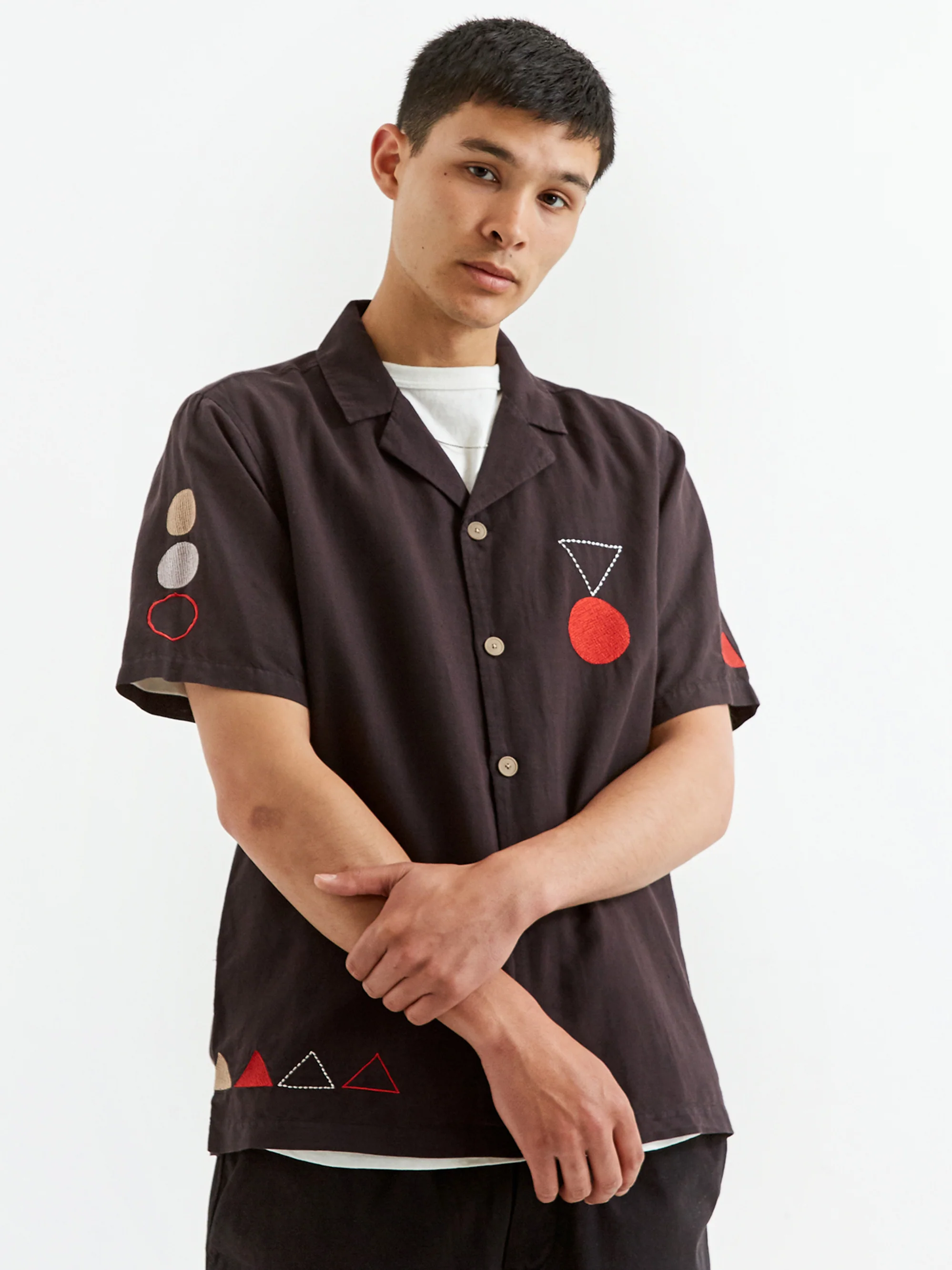 Folk Shortsleeve Soft Collar - Movement Embroidery - Image 6