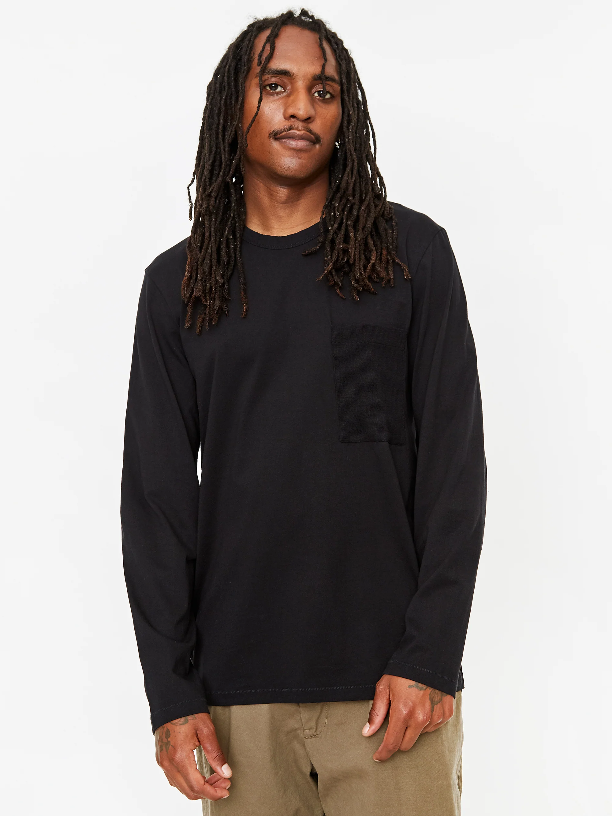 Folk Stack Longsleeve T-Shirt - Soft Black - Image 7