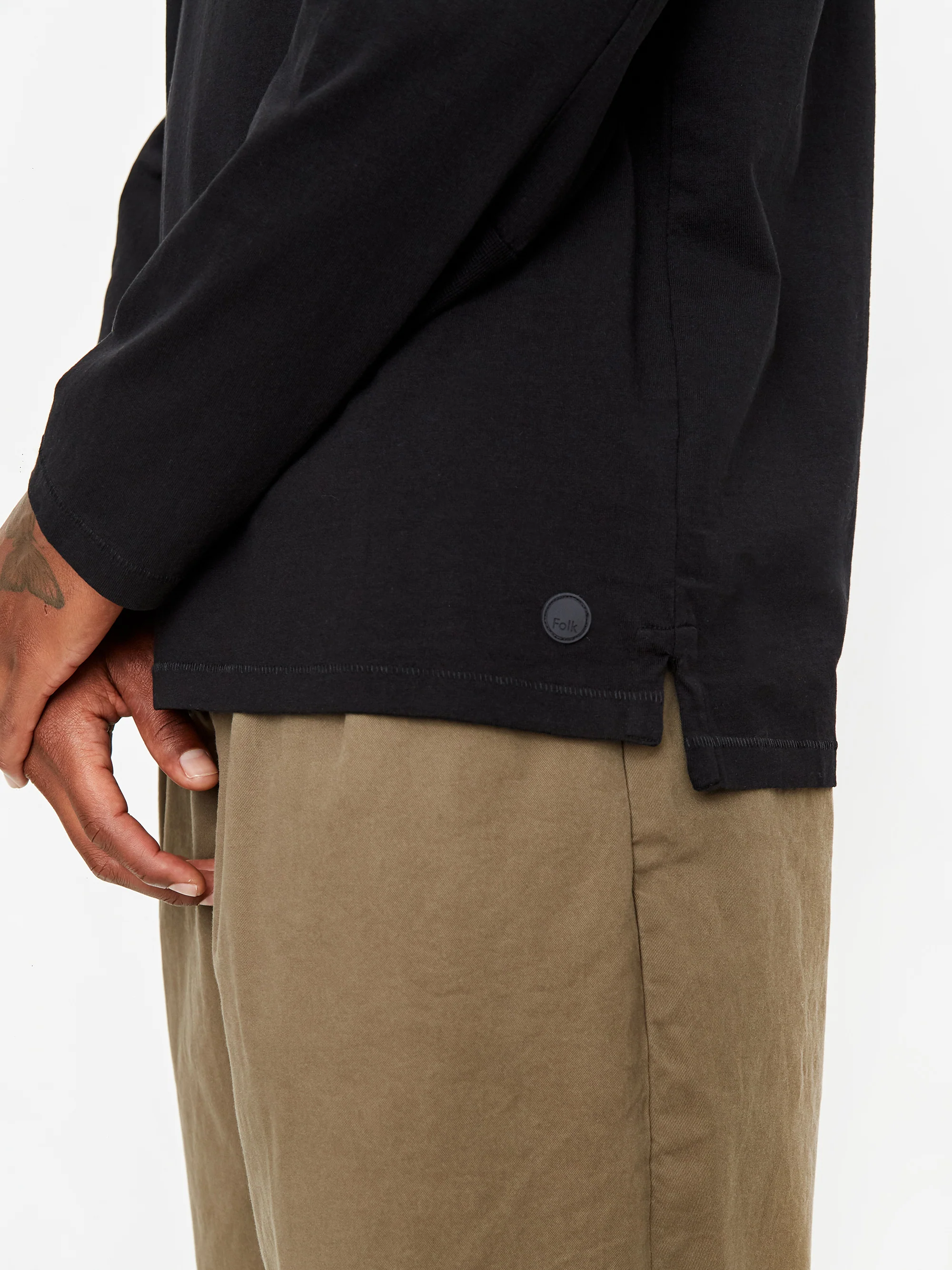 Folk Stack Longsleeve T-Shirt - Soft Black - Image 9