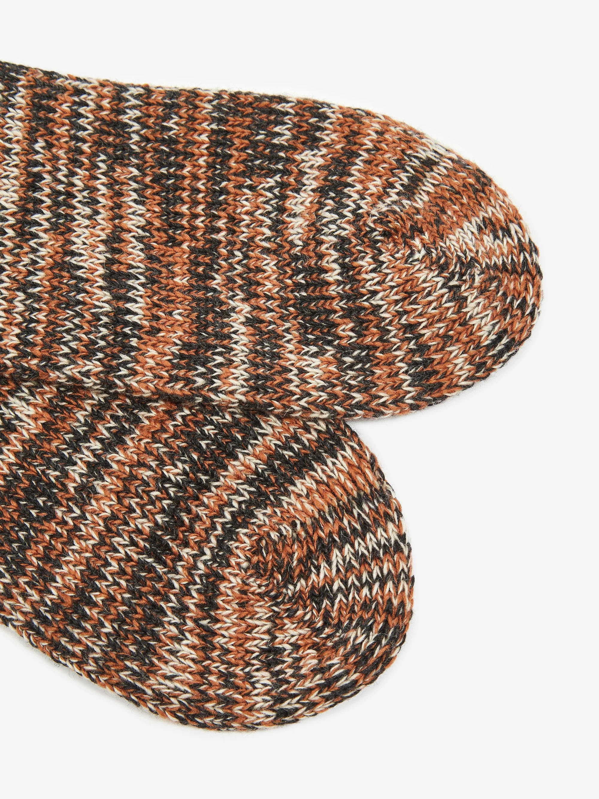 Folk Wool Melange Sock - Natural Rust Mix - Image 4