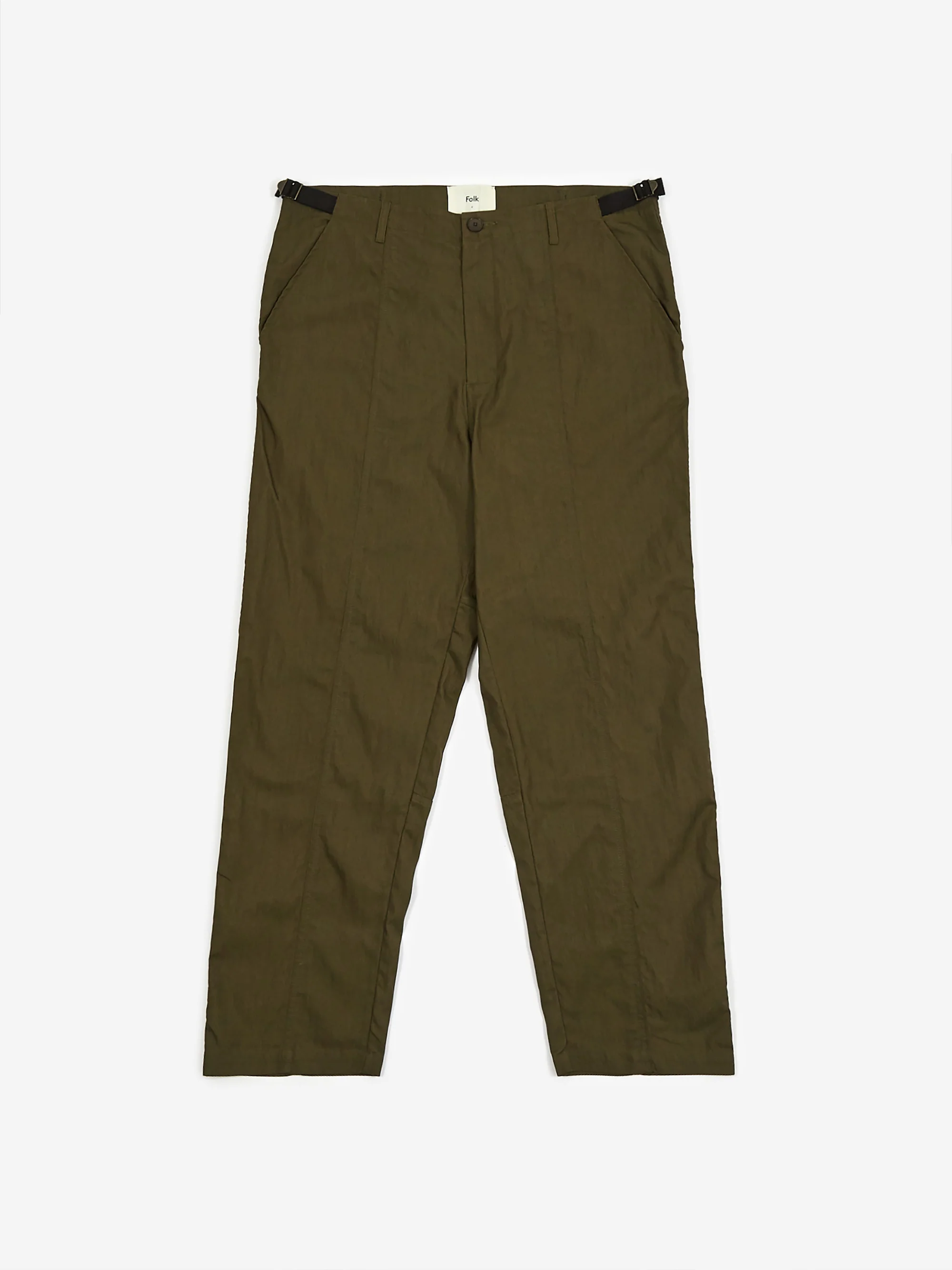 Folk Woven Tech Trouser - Olive - Image 2