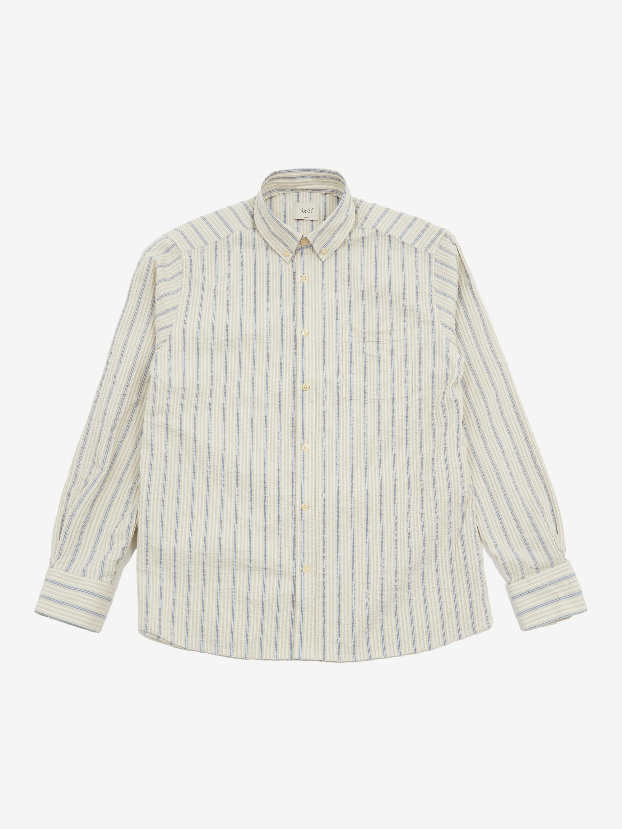 Foret Crest Dove Shirt - Blue Stripe