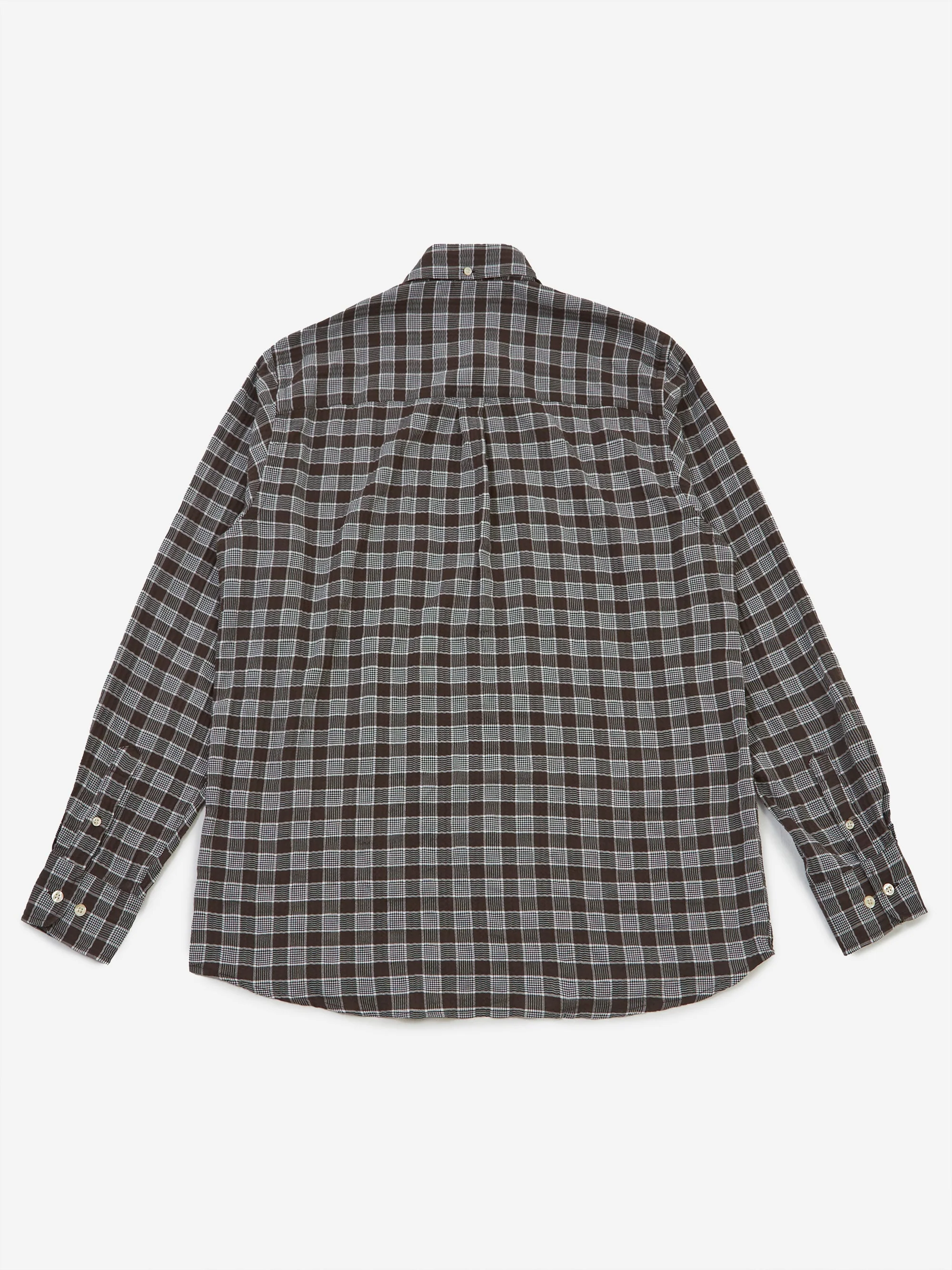 Foret Hornet Seersucker Shirt - Brown Check - Image 4