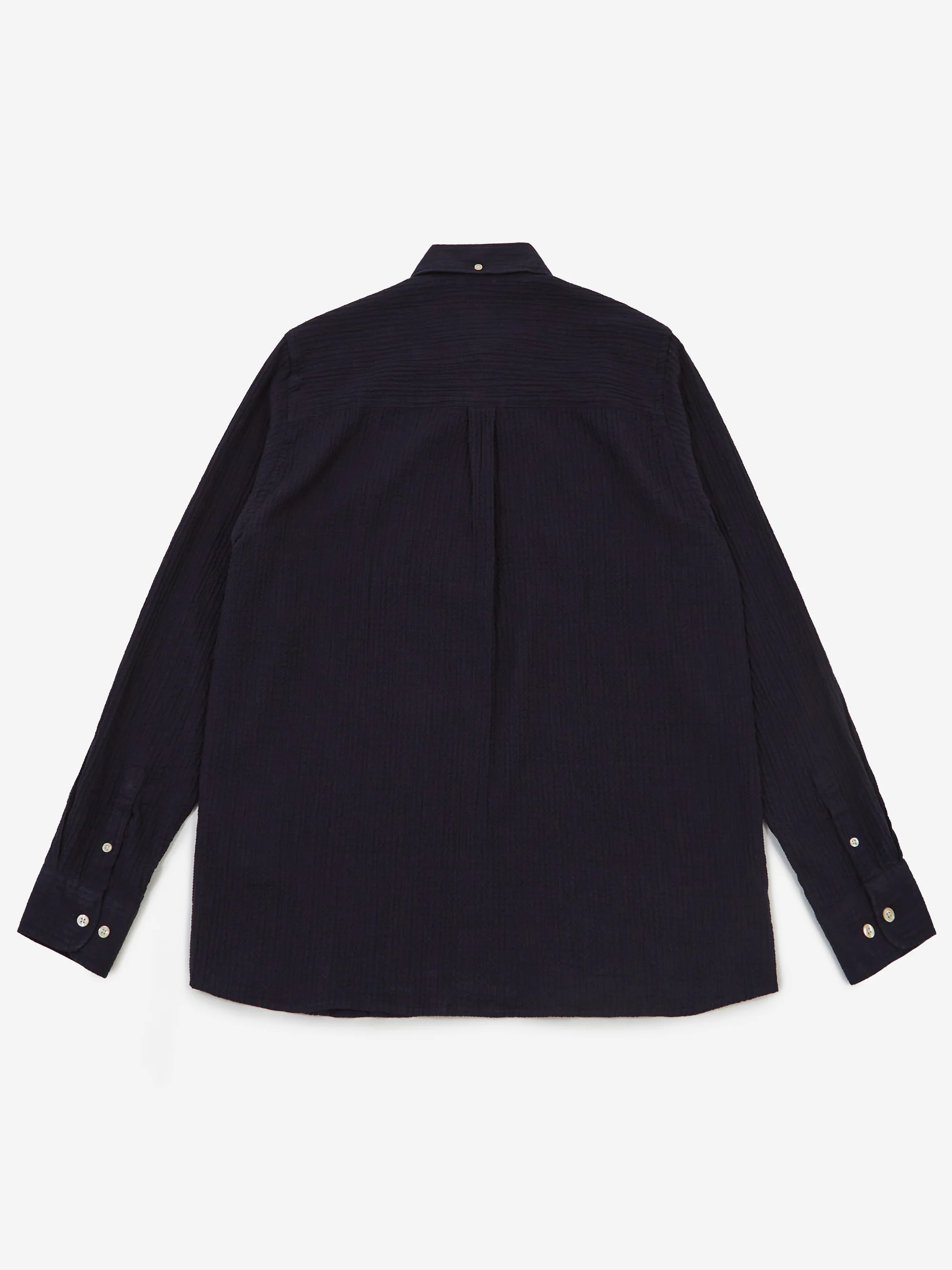 Foret Hornet Seersucker Shirt - Navy - Image 3