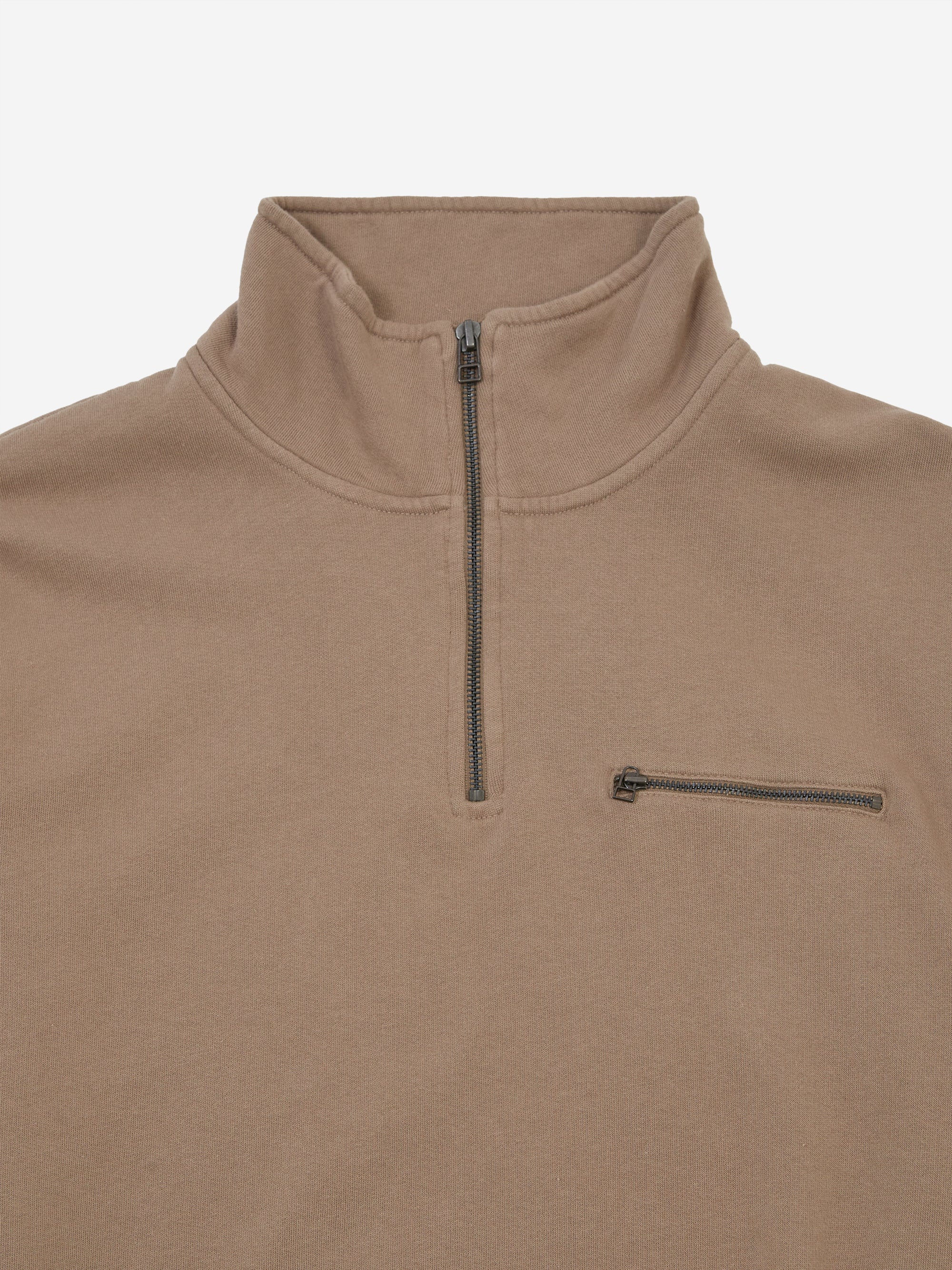 Foret Log Half Zip Sweatshirt - Taupe - Image 3