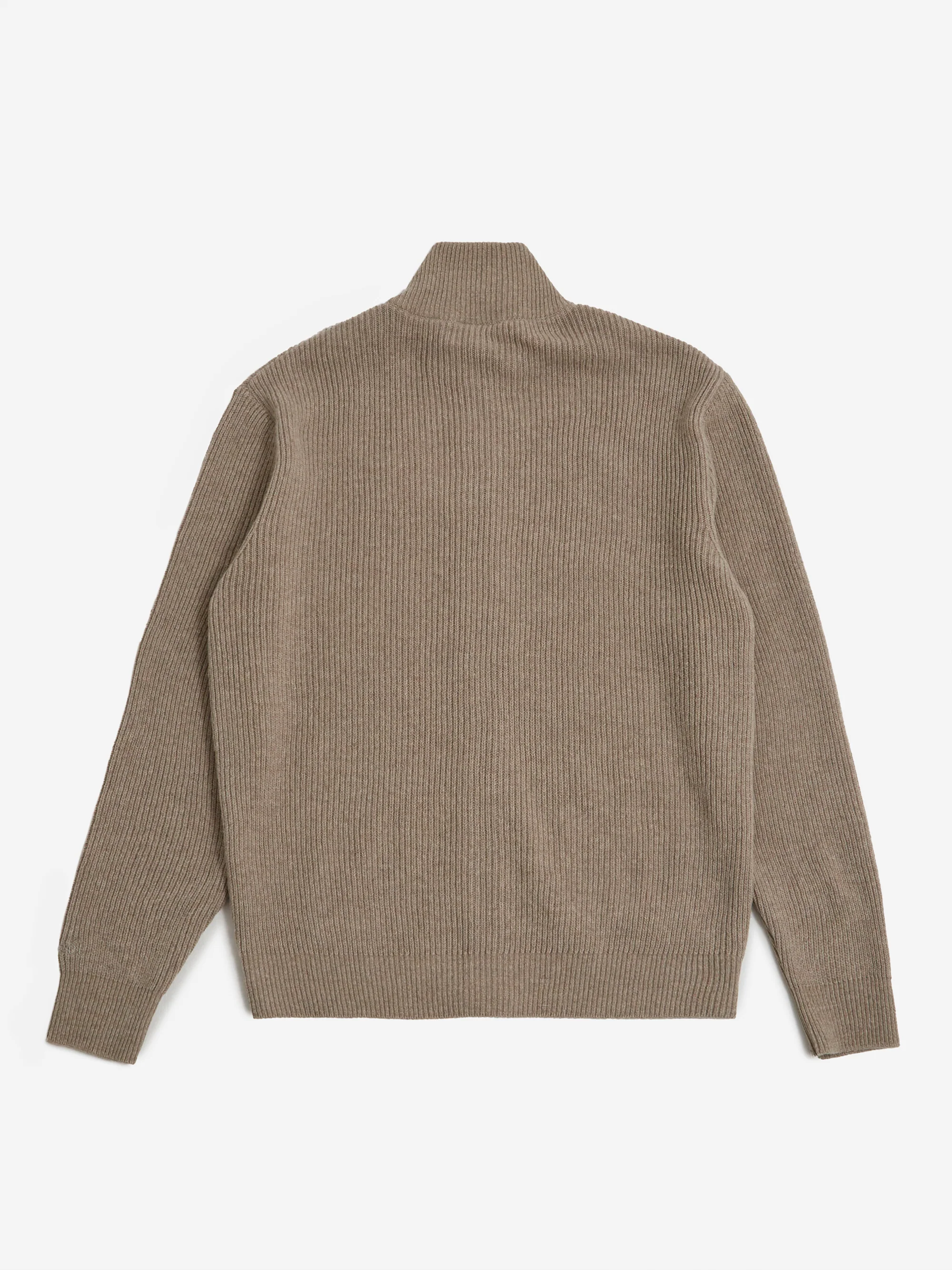 Foret Marsh Rib Zip High Neck - Khaki - Image 4