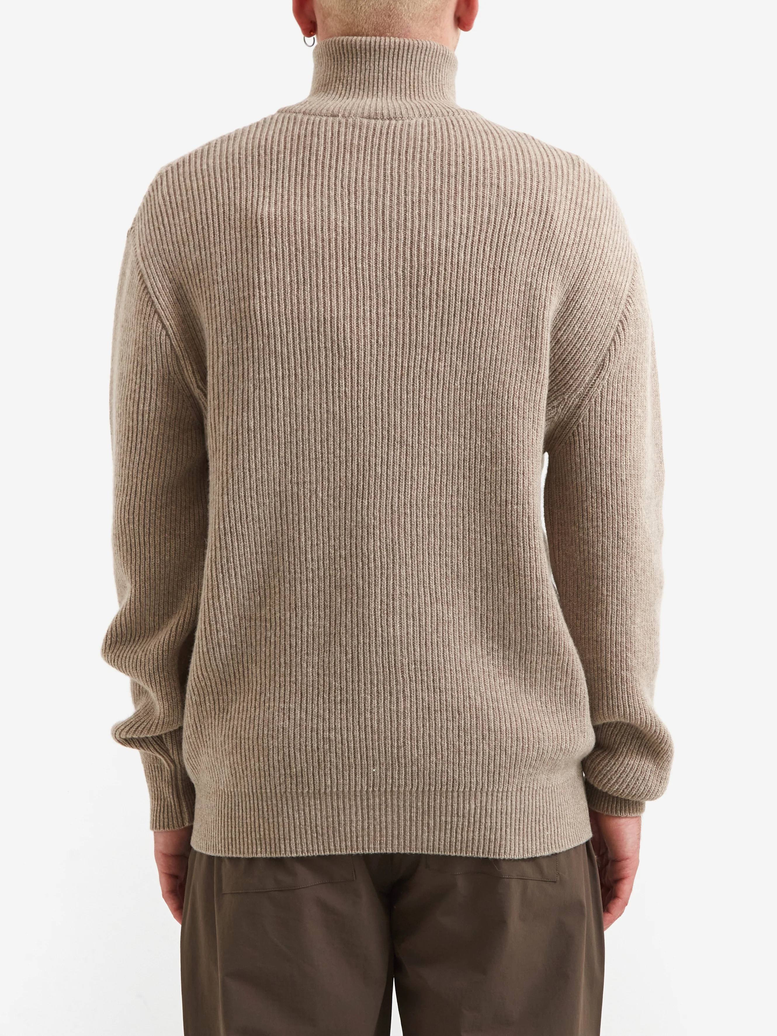Foret Marsh Rib Zip High Neck - Khaki - Image 6