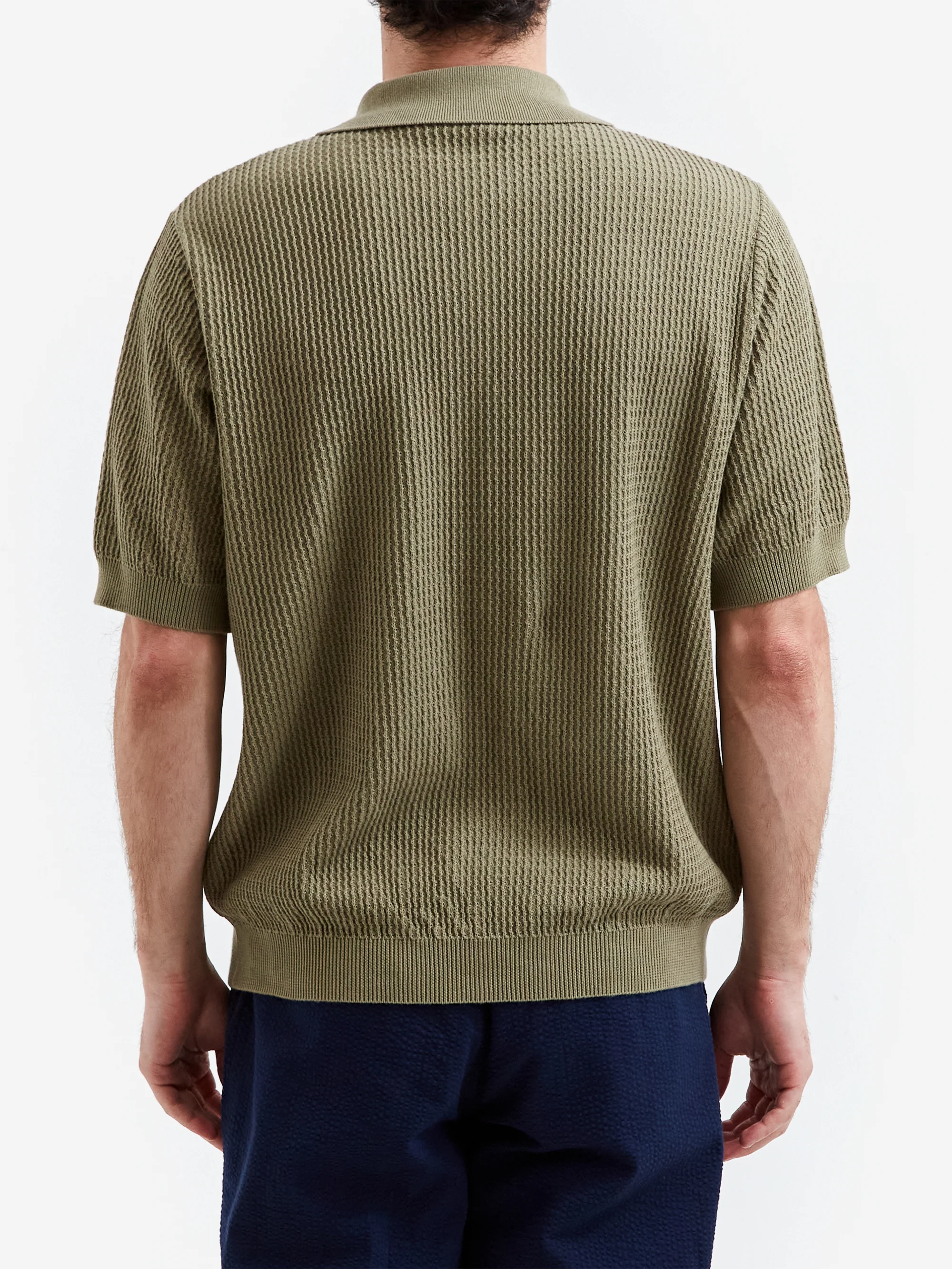 Foret Moment Half Zip Knit - Dusty Olive - Image 6