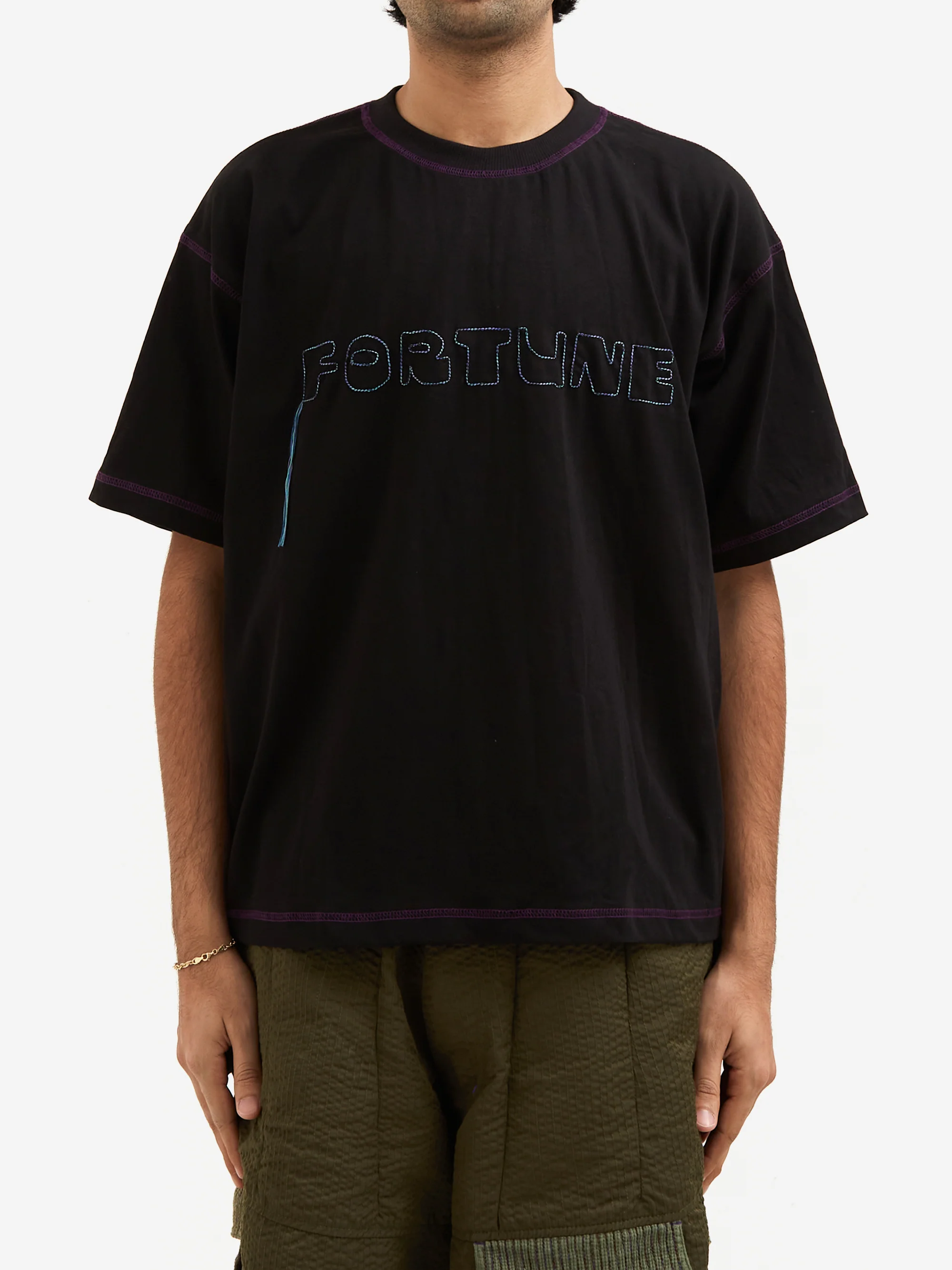 Fortune W.W.D Stitched Fortune Logo Tee - Black - Image 2