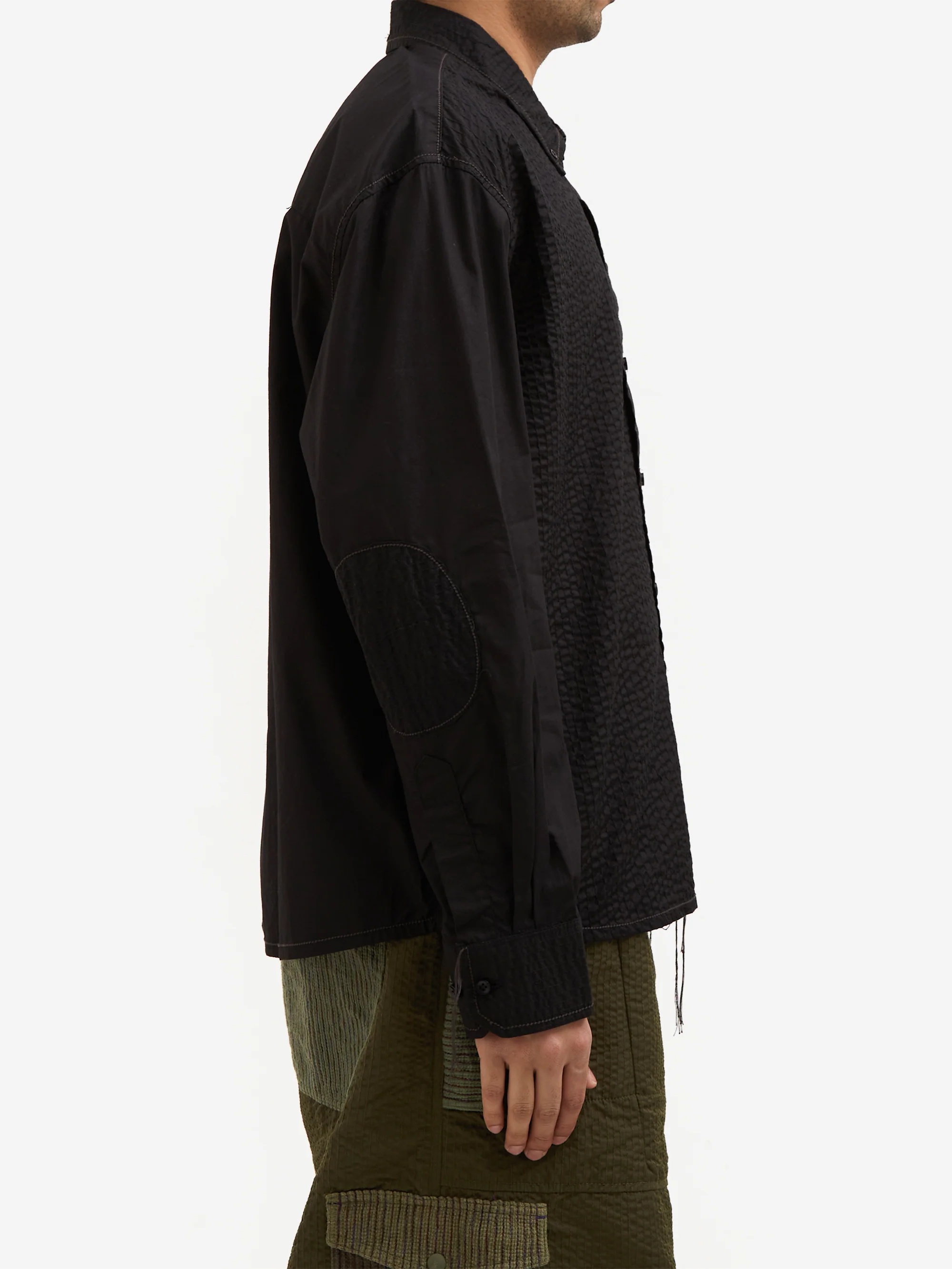 Fortune W.W.D Stitched Multi-Panel Longsleeve Shirt - Black - Image 5
