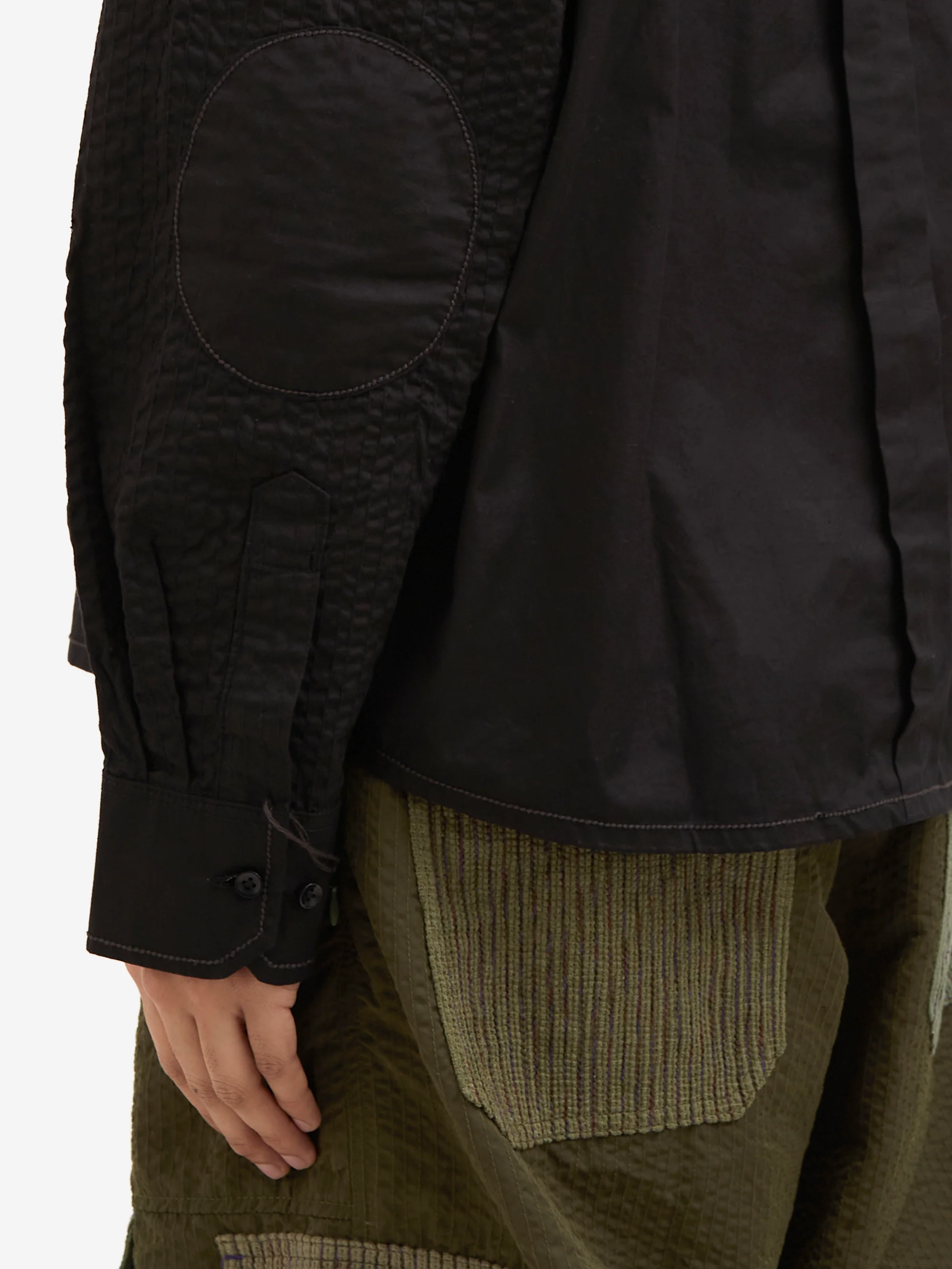 Fortune W.W.D Stitched Multi-Panel Longsleeve Shirt - Black - Image 6