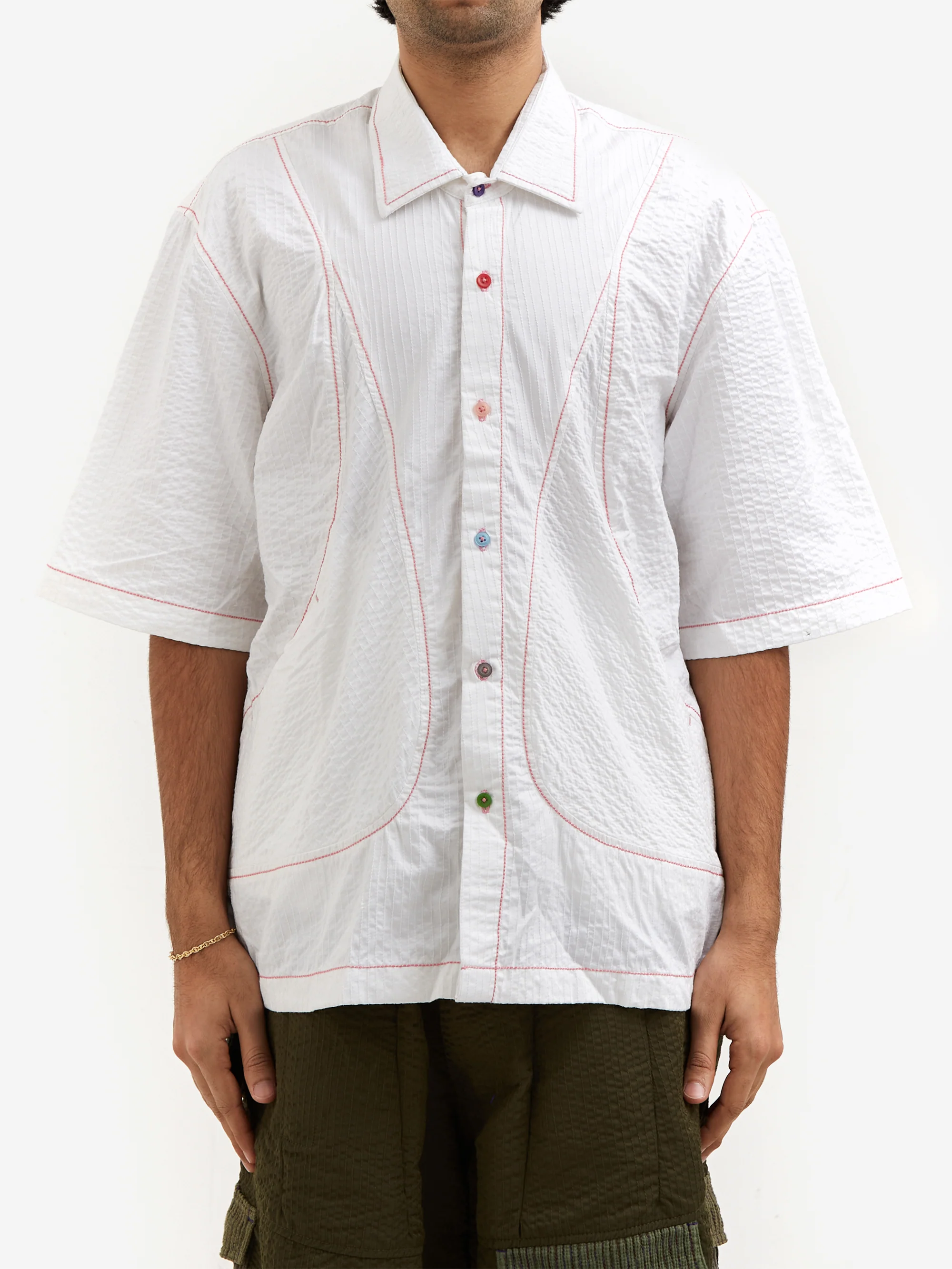 Fortune W.W.D Stitched Through Multi-Panel Shirt - White - Image 2
