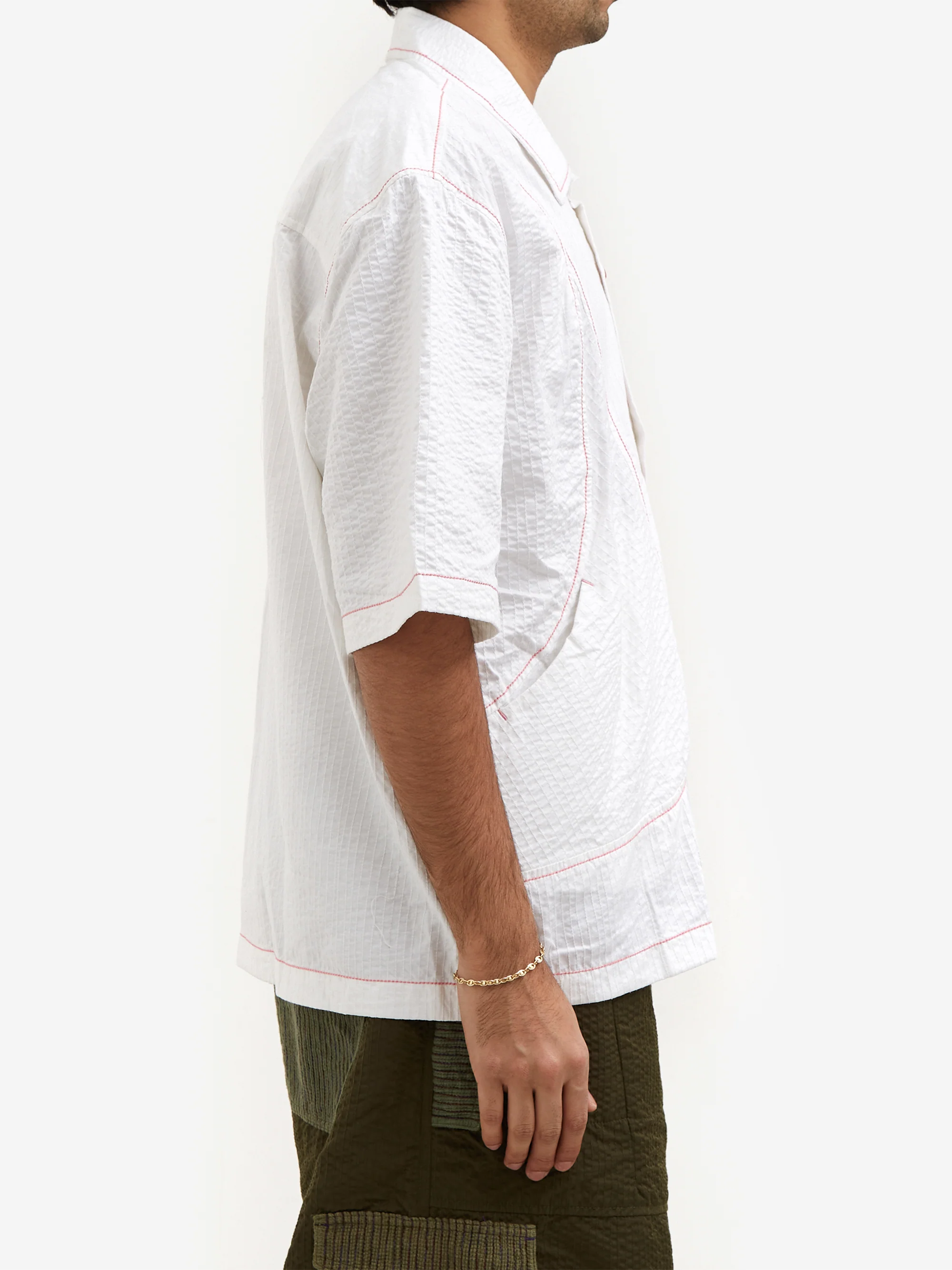 Fortune W.W.D Stitched Through Multi-Panel Shirt - White - Image 5