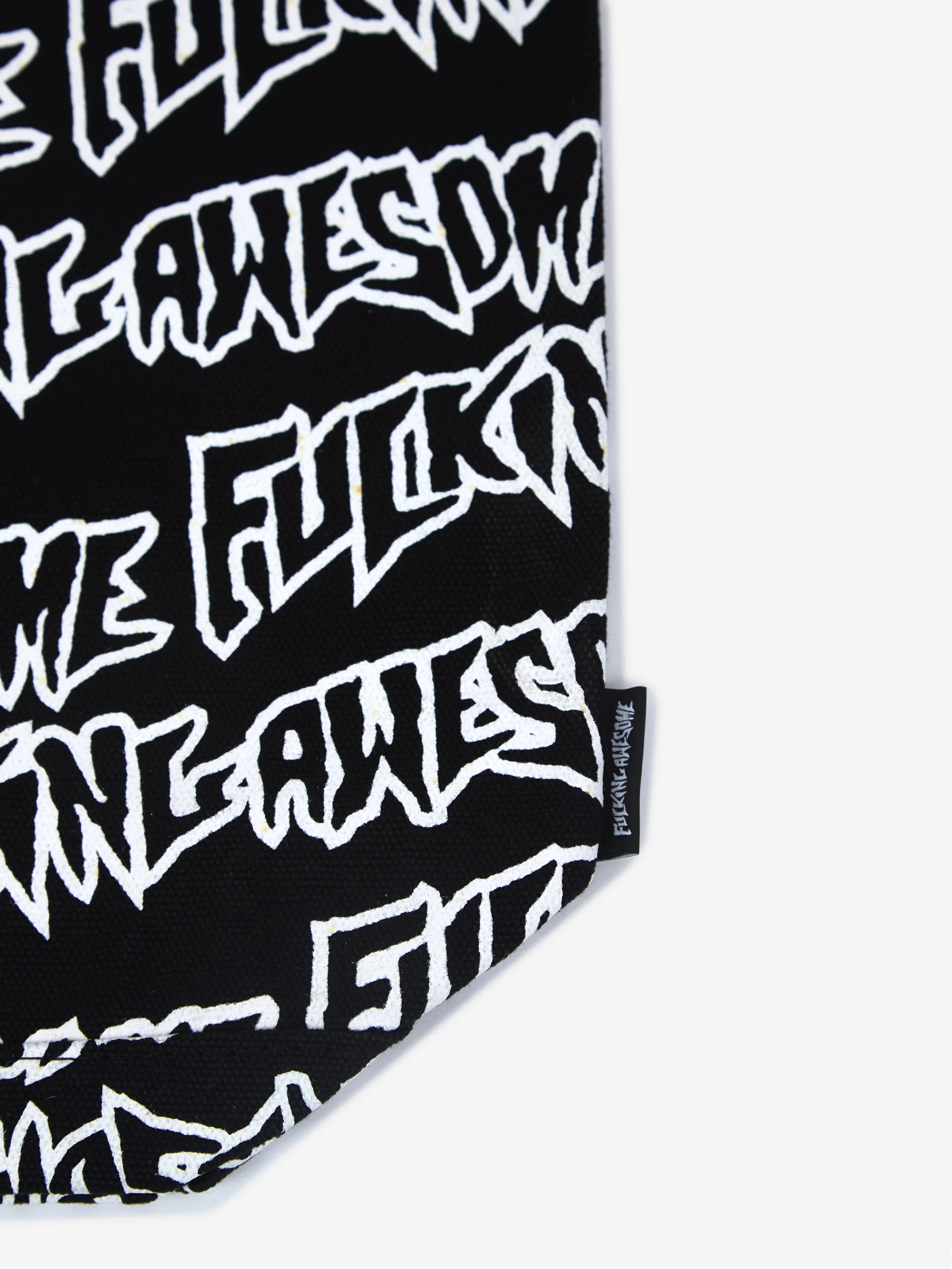Fucking Awesome AOP Stamp Logo Tote Bag L - Black/White - Image 2