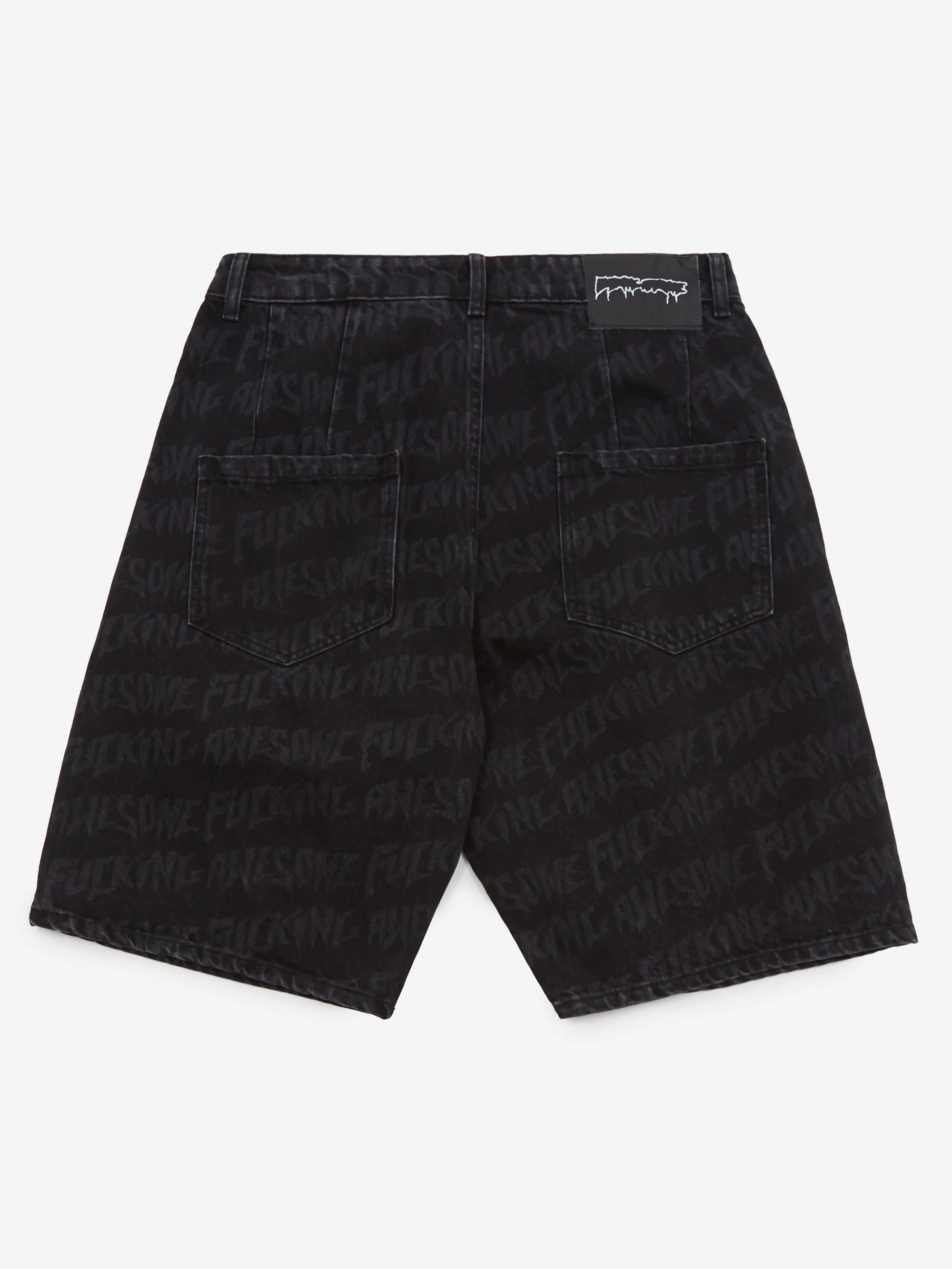 Fucking Awesome Baggy Pleated Denim Laser Short - Black - Image 4